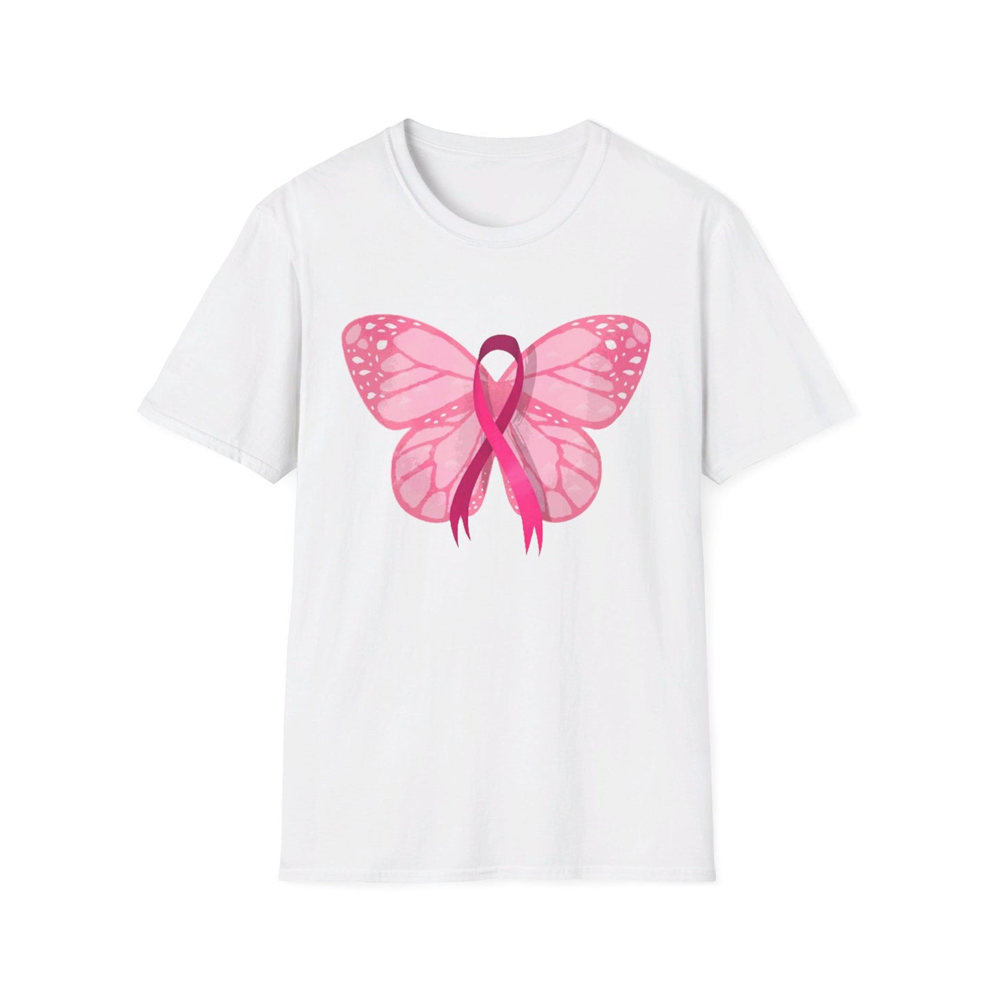 Breast Cancer Butterfly - Unisex Softstyle T-Shirt