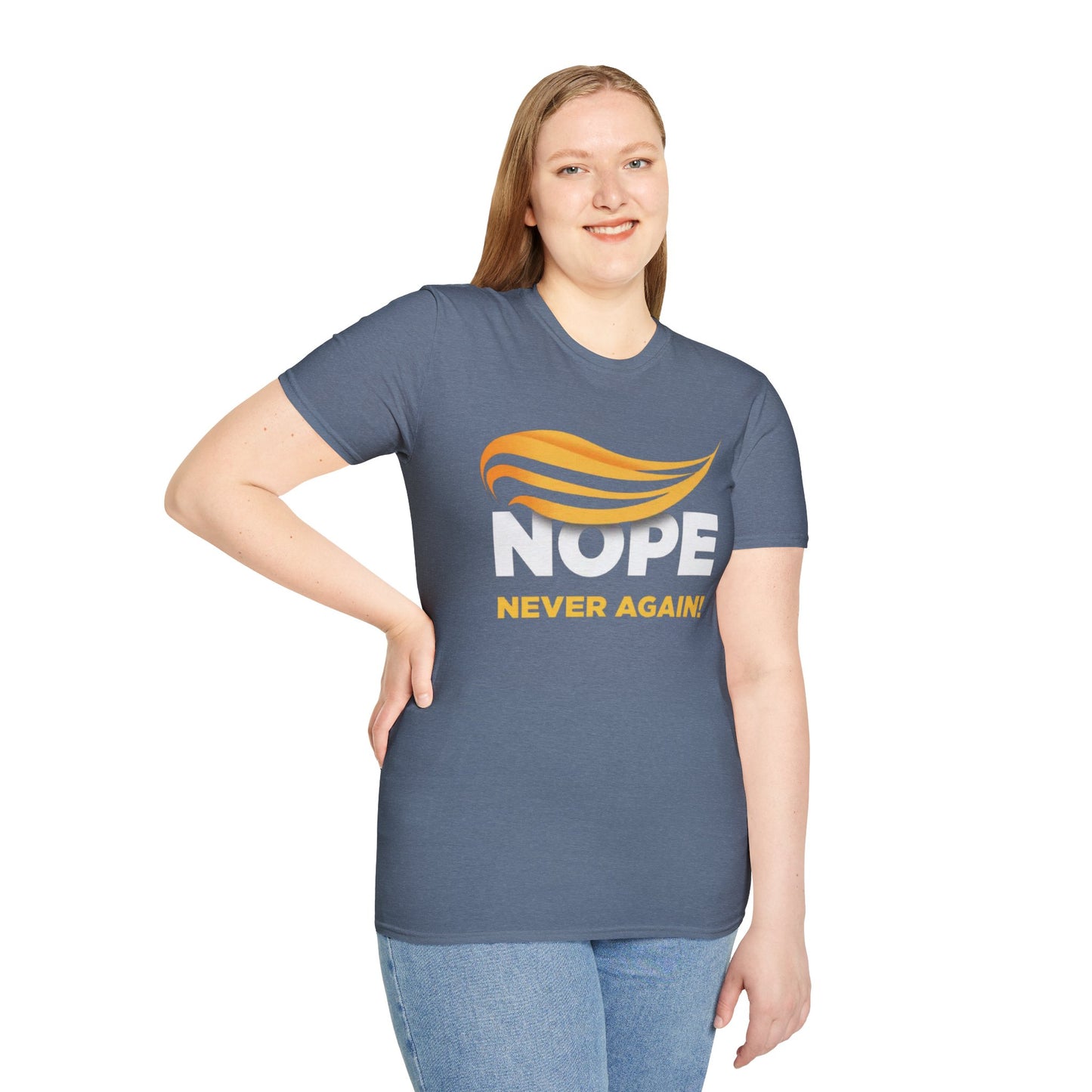 Nope Never Again - Unisex Softstyle T-Shirt