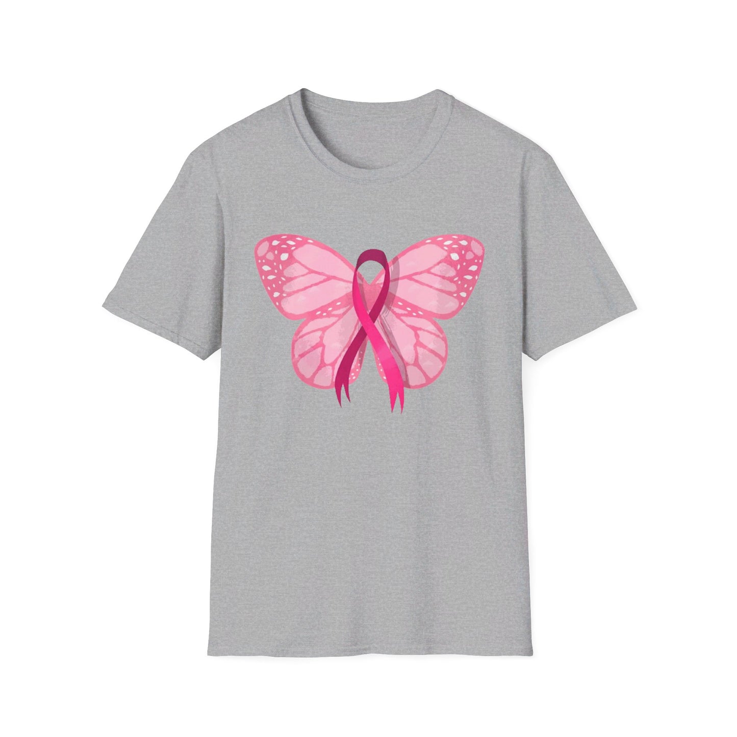 Breast Cancer Butterfly - Unisex Softstyle T-Shirt