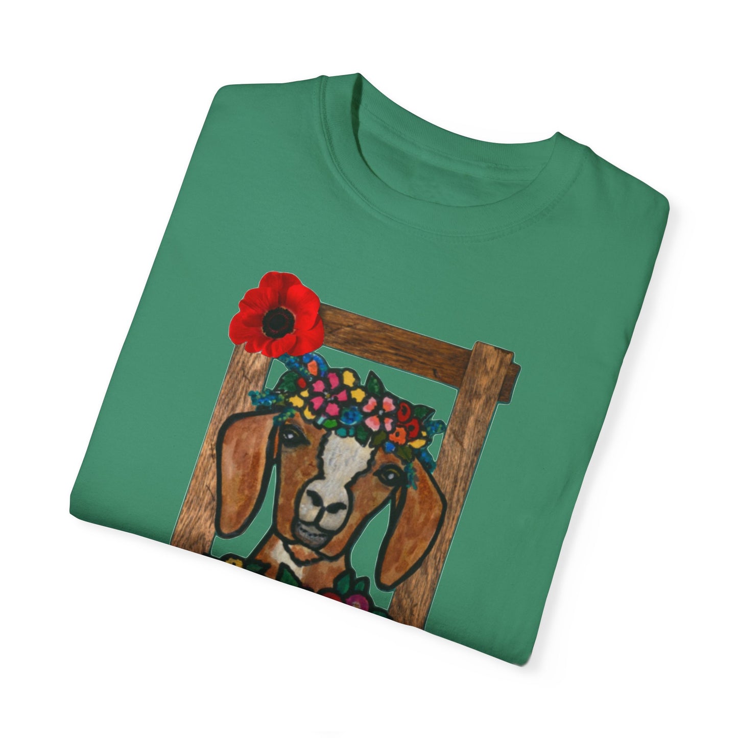 Floral Goat Unisex T-Shirt - Cute Farm Animal Graphic Tee