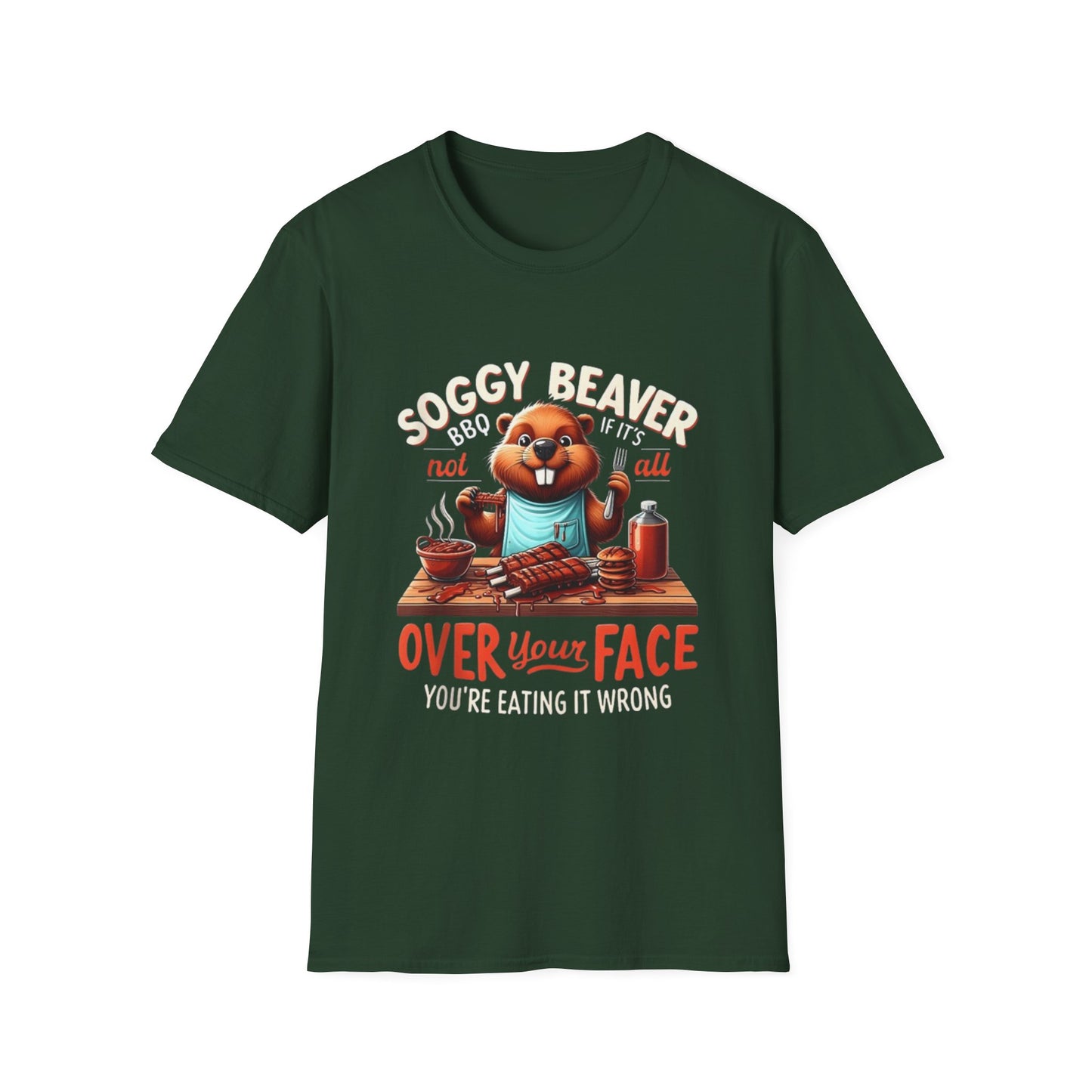 Soggy Beaver BBQ - Unisex Softstyle T-Shirt