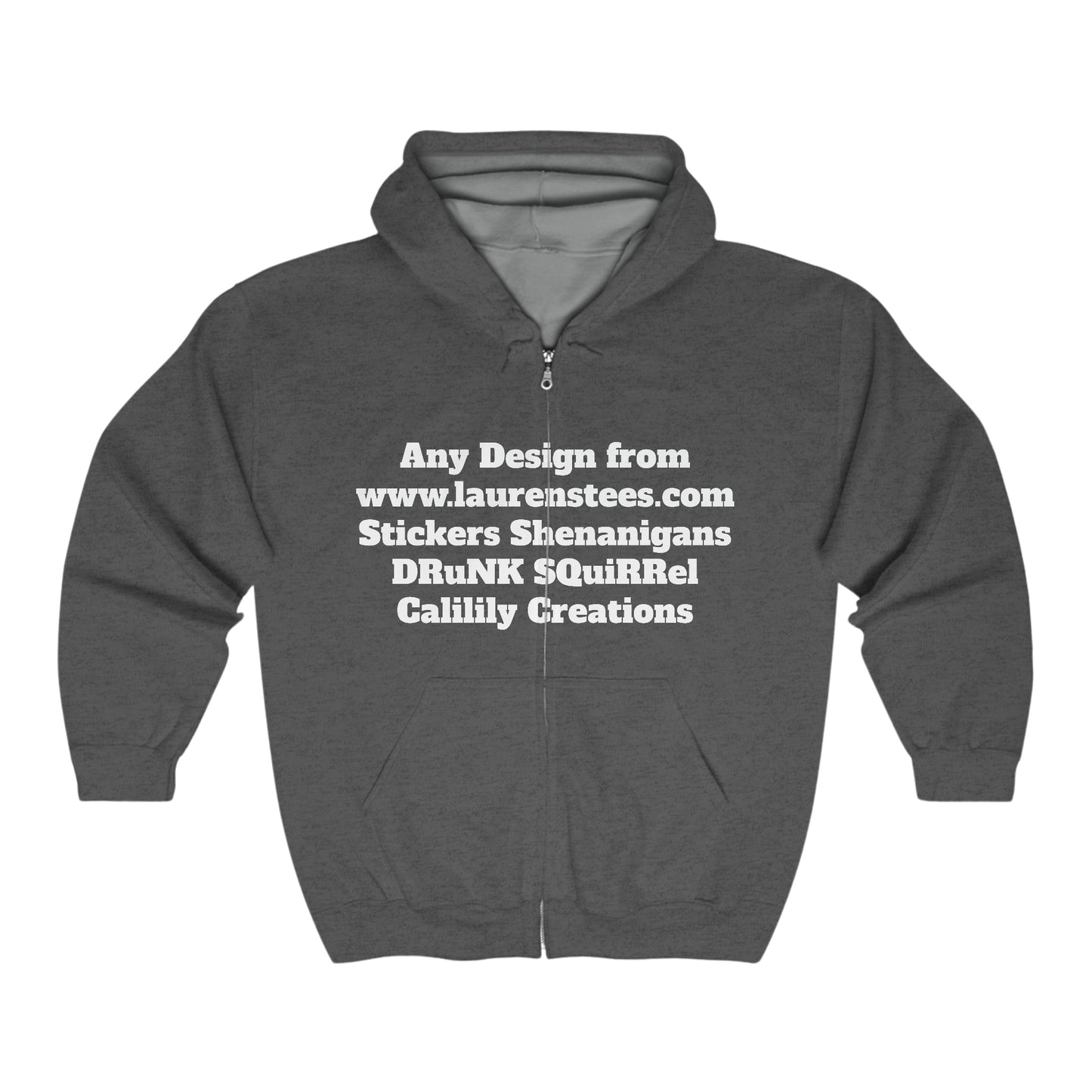 Custom or Any design on site (both sides front & back) - Unisex Heavy Blend™ Full Zip Hooded Sweatshirt