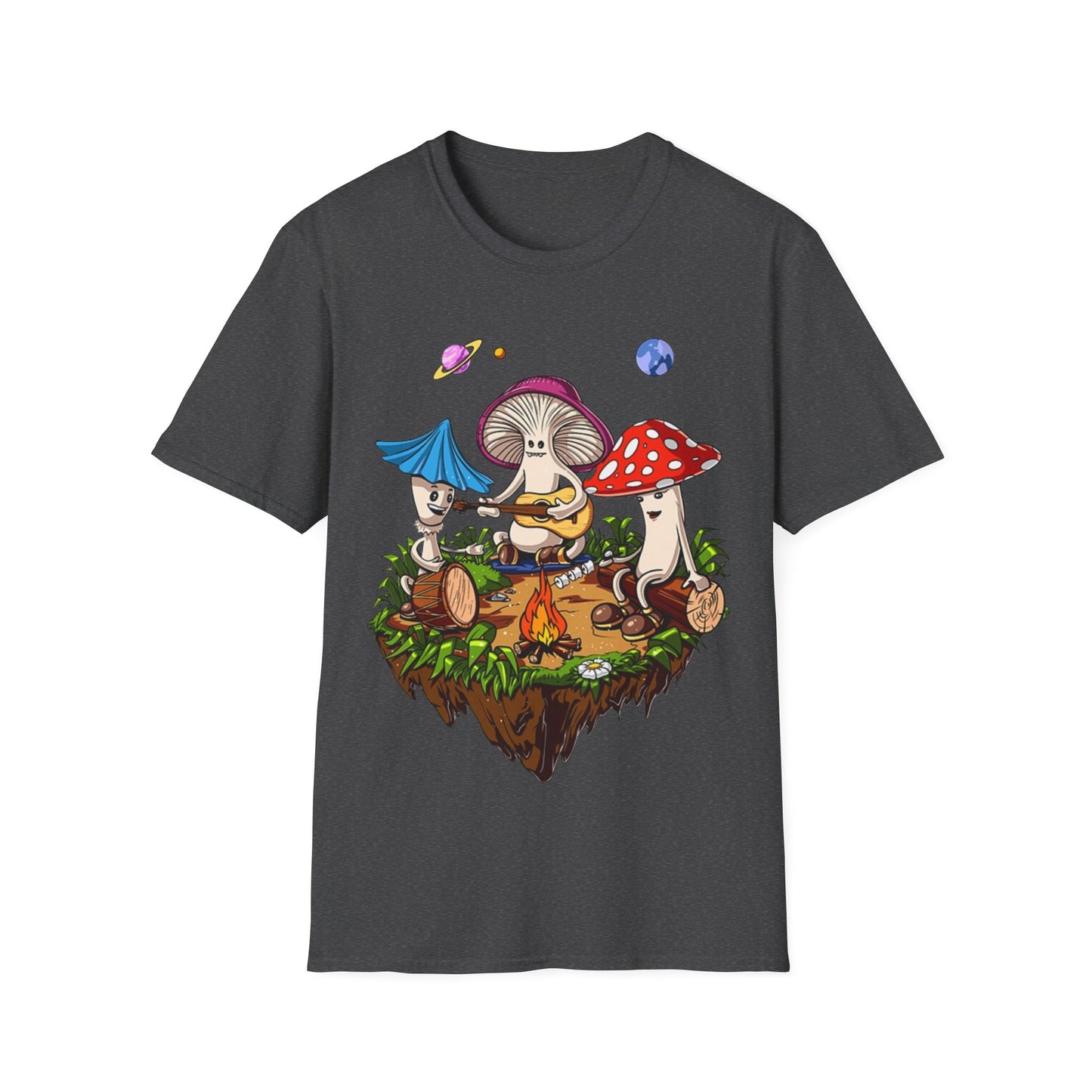 Shrooms around a campfire - Unisex Softstyle T-Shirt