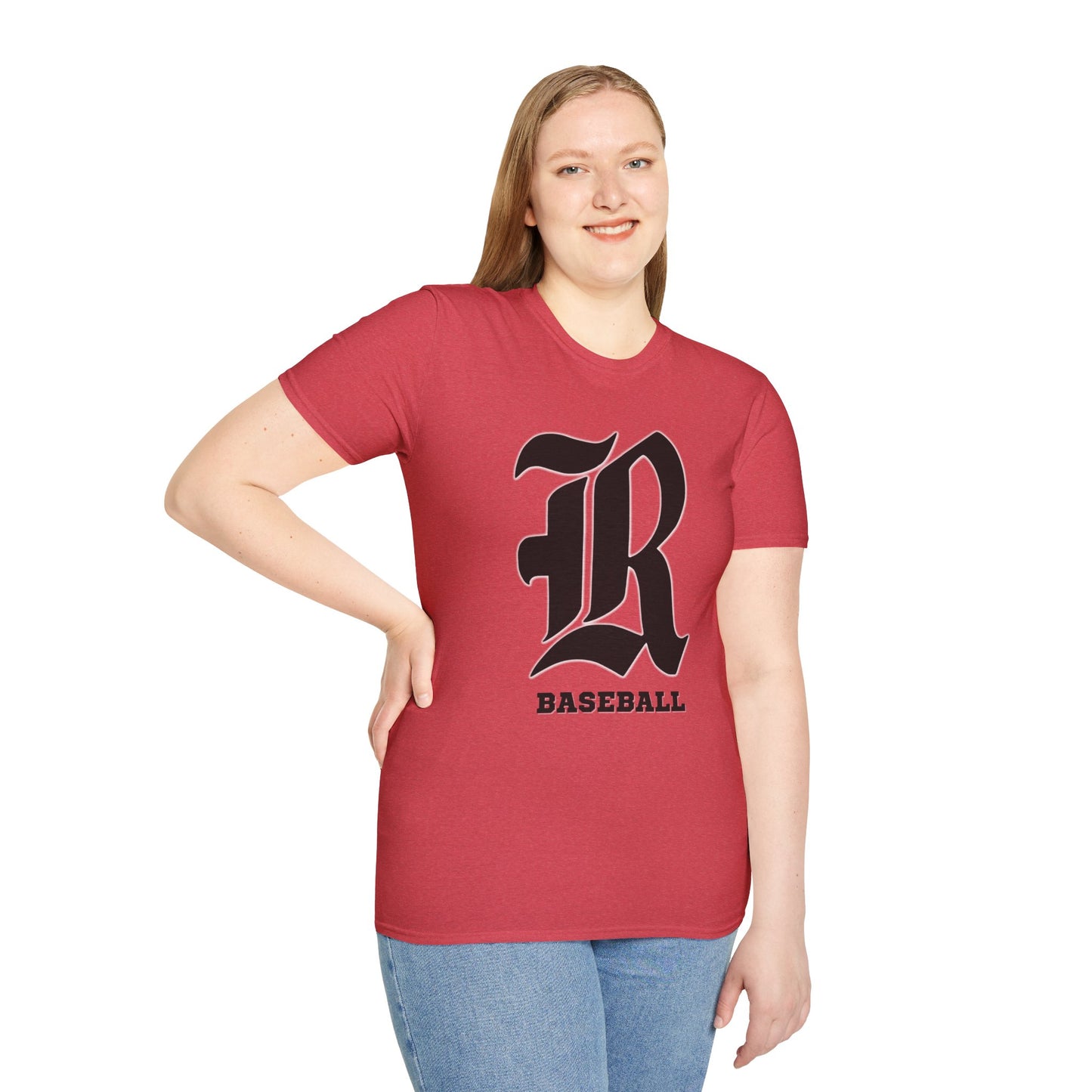 Custom one side Front or Back (RHS Baseball used as example) - Unisex Softstyle T-Shirt