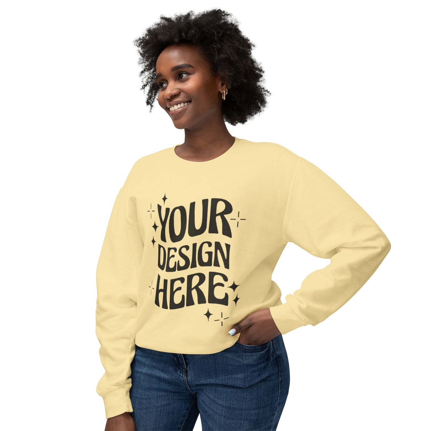 Custom - Unisex Lightweight Crewneck Sweatshirt