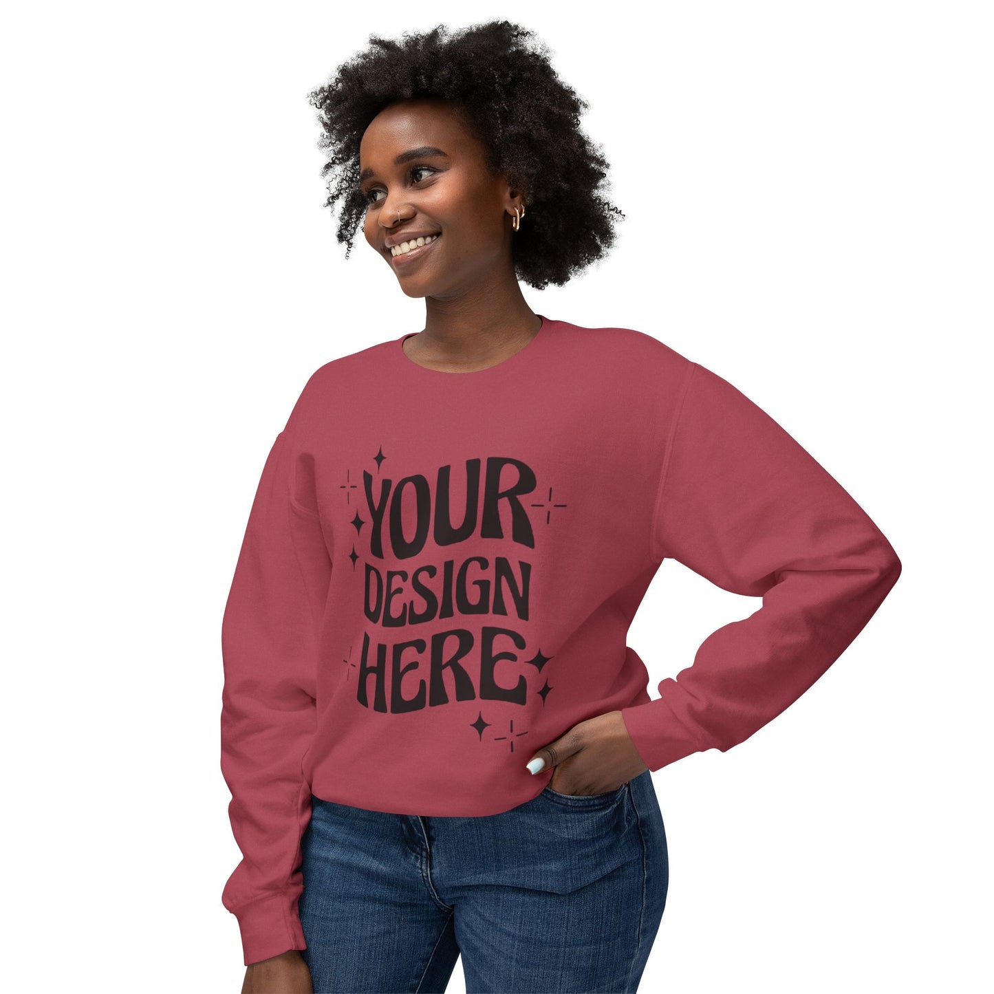 Custom - Unisex Lightweight Crewneck Sweatshirt