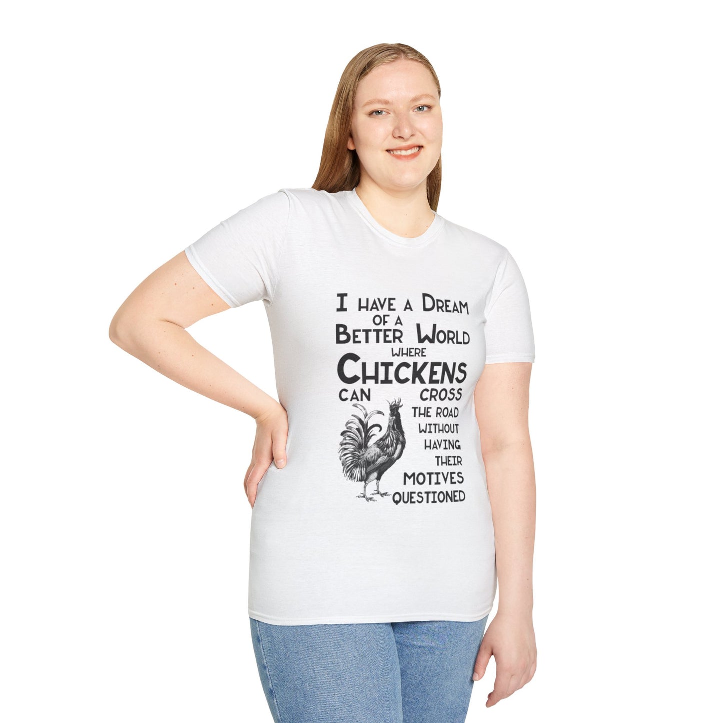 Chicken Crossing the Road - Unisex Softstyle T-Shirt