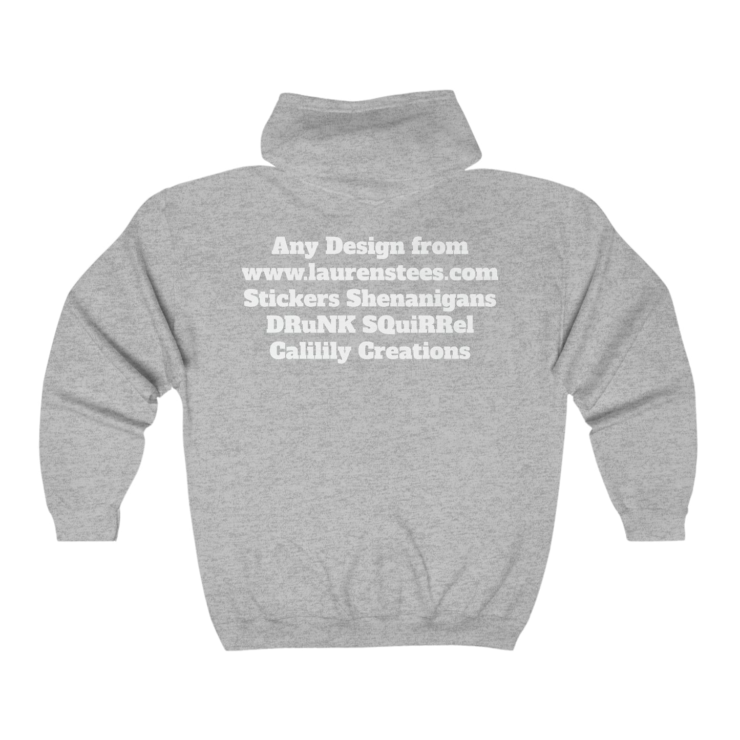 Custom or Any design on site (both sides front & back) - Unisex Heavy Blend™ Full Zip Hooded Sweatshirt