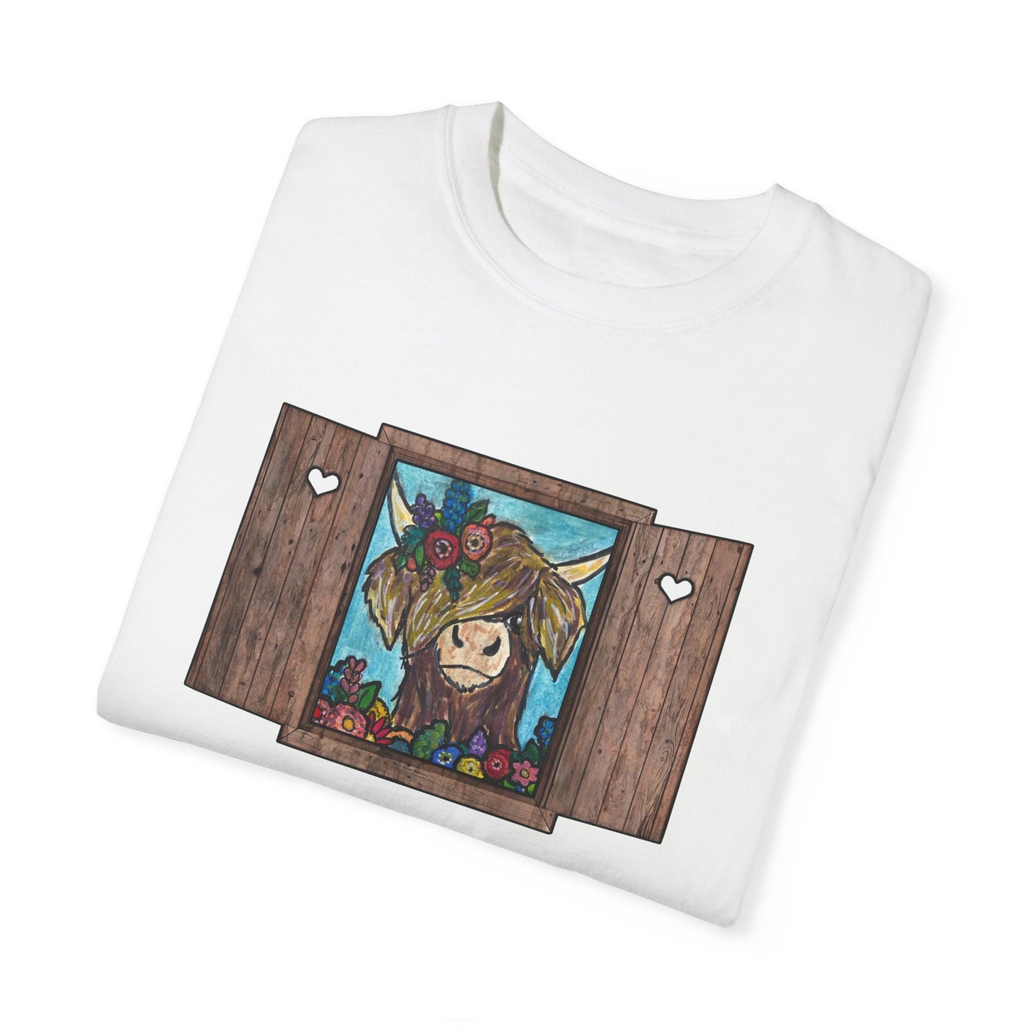 Whimsical Cow Illustration T-Shirt | Unisex Garment-Dyed Tee