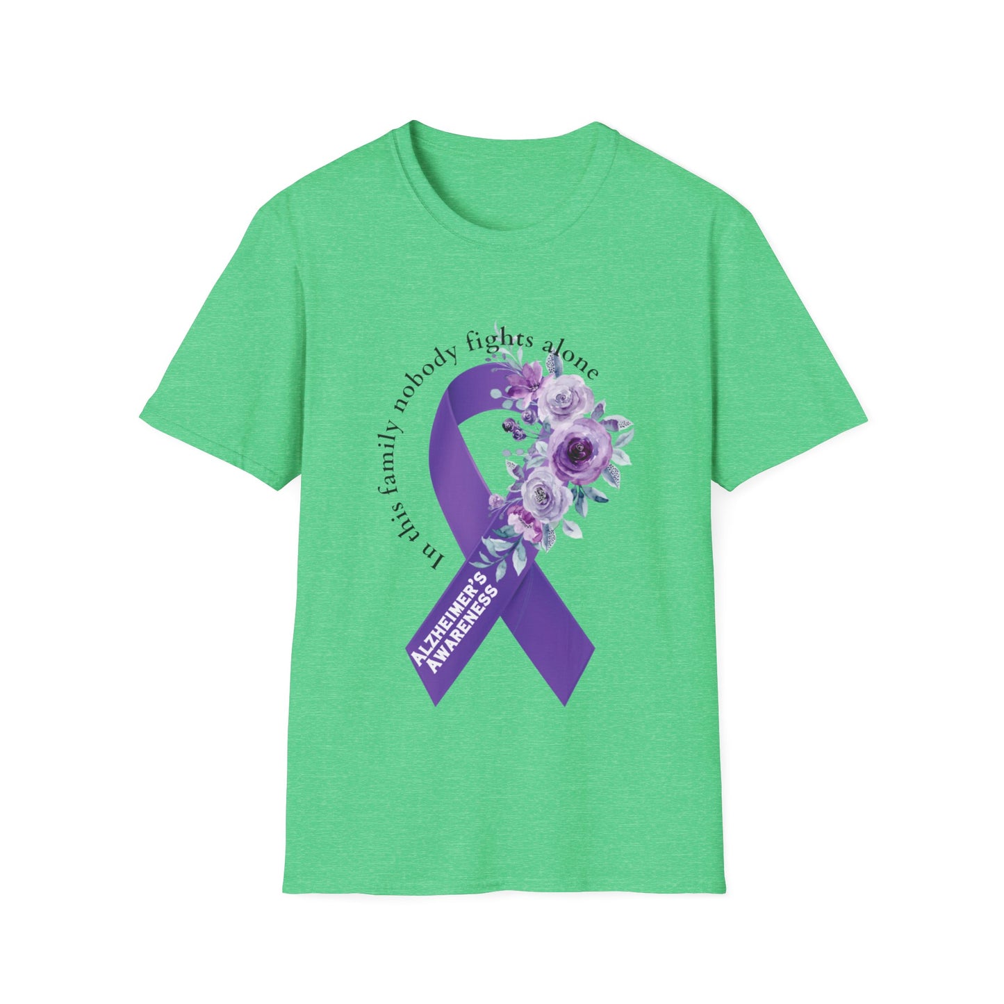 Nobody fights alone Alzheimer's Awareness - Unisex Softstyle T-Shirt