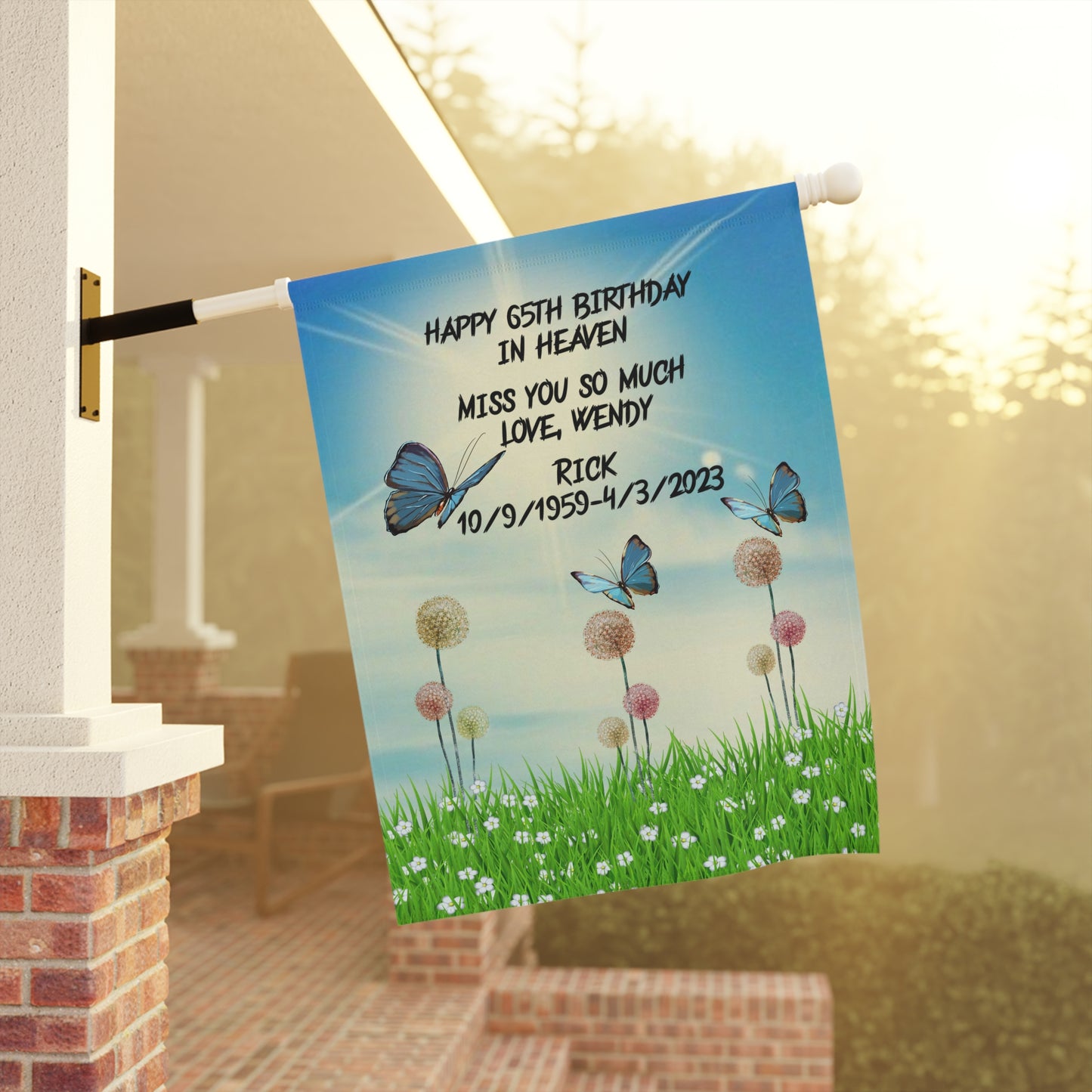 Happy Birthday in Heaven - Garden & House Banner