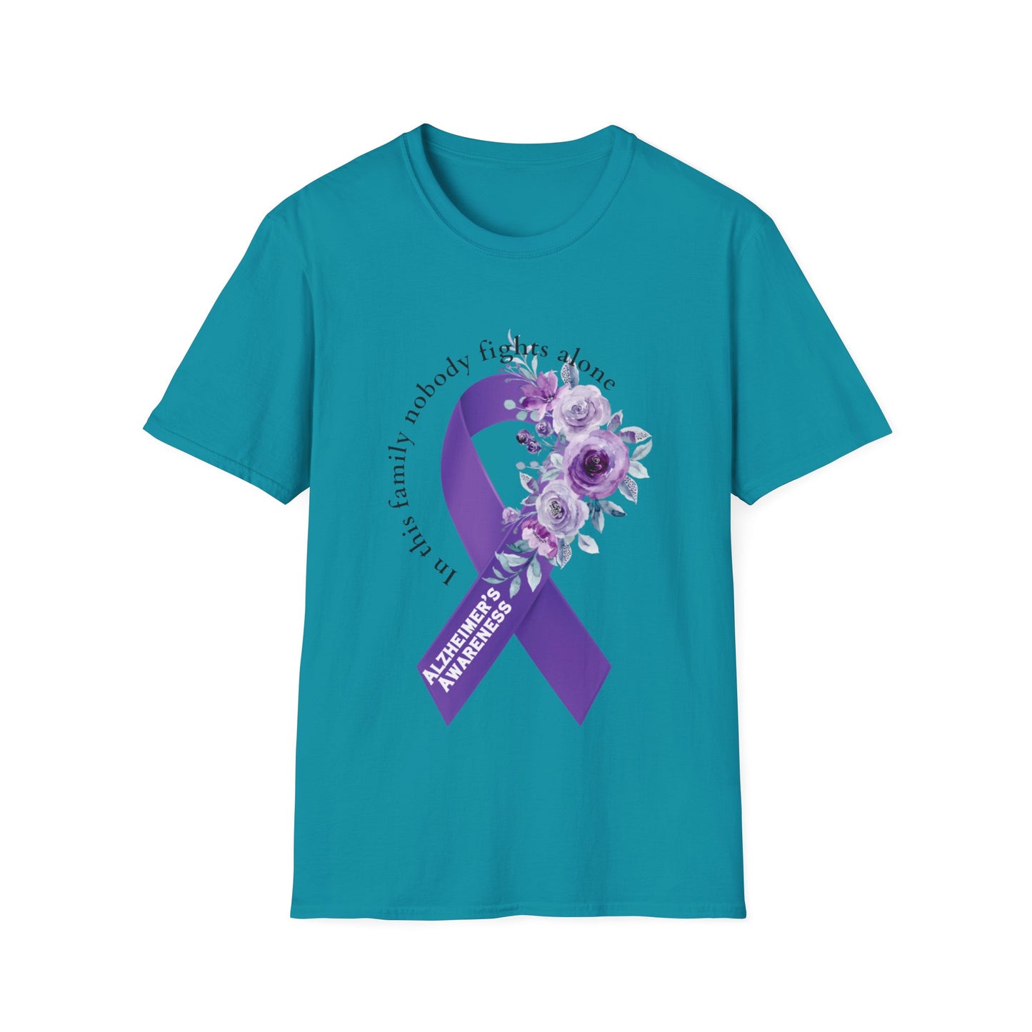 Nobody fights alone Alzheimer's Awareness - Unisex Softstyle T-Shirt