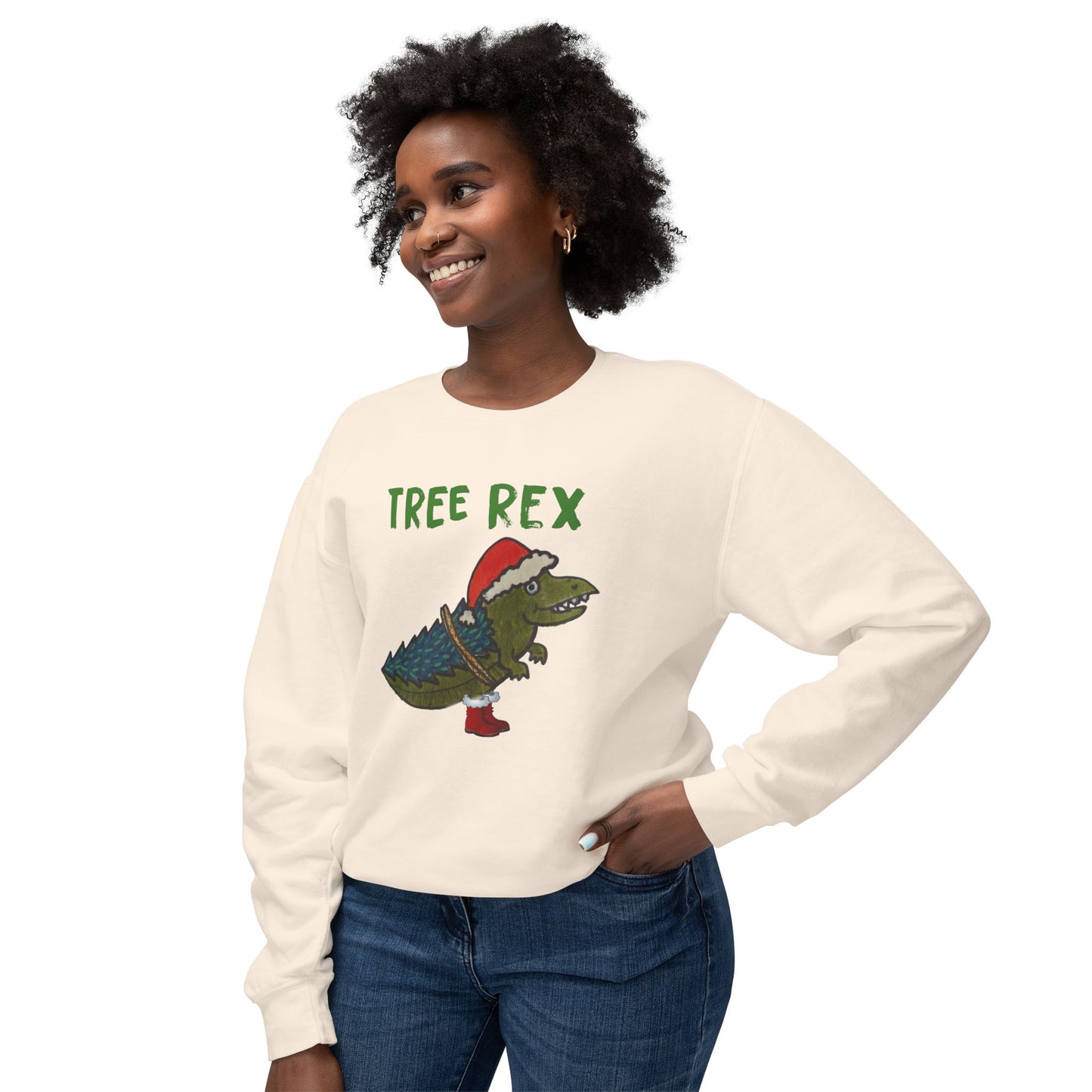 Tree Rex - Unisex Lightweight Crewneck Sweatshirt