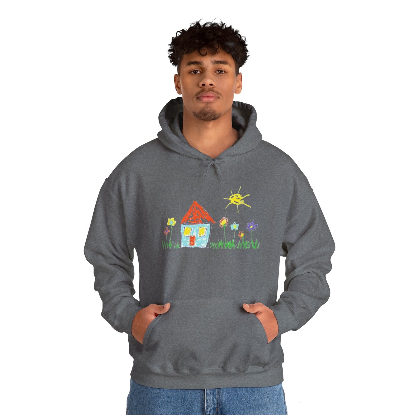 Your Childs Art on a Shirt - Adult Unisex Heavy Blend™ Hooded Sweatshirt