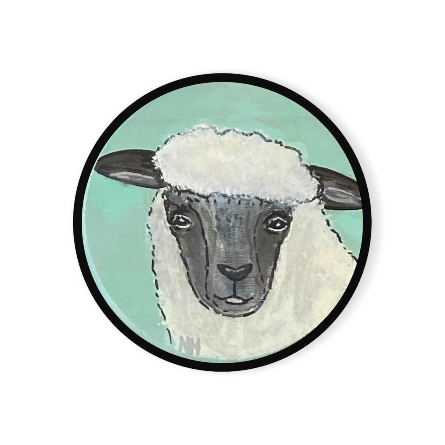 Sheep White - Cork Back Coaster