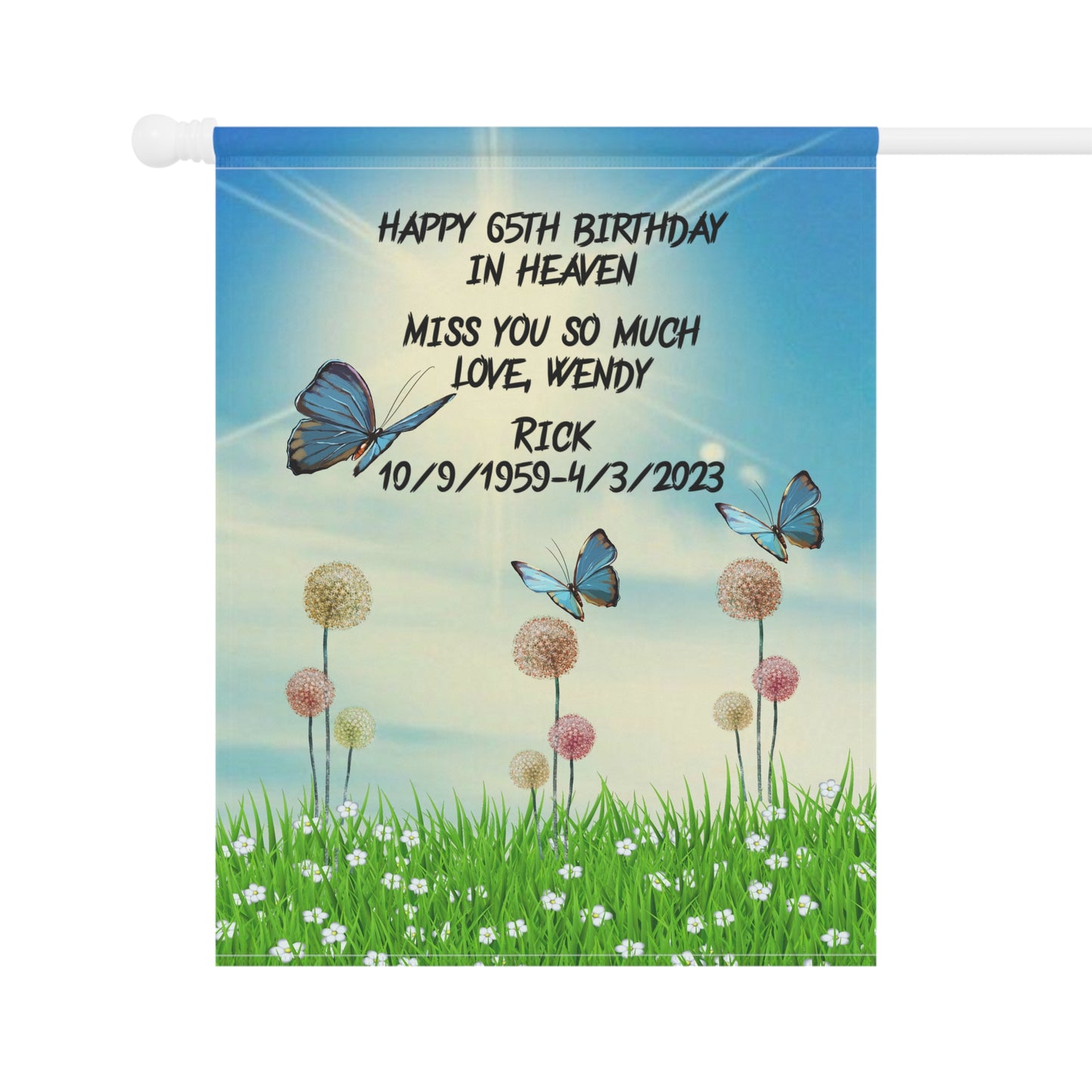 Happy Birthday in Heaven - Garden & House Banner