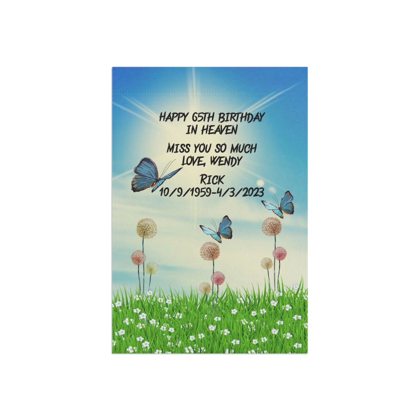 Happy Birthday in Heaven - Garden & House Banner