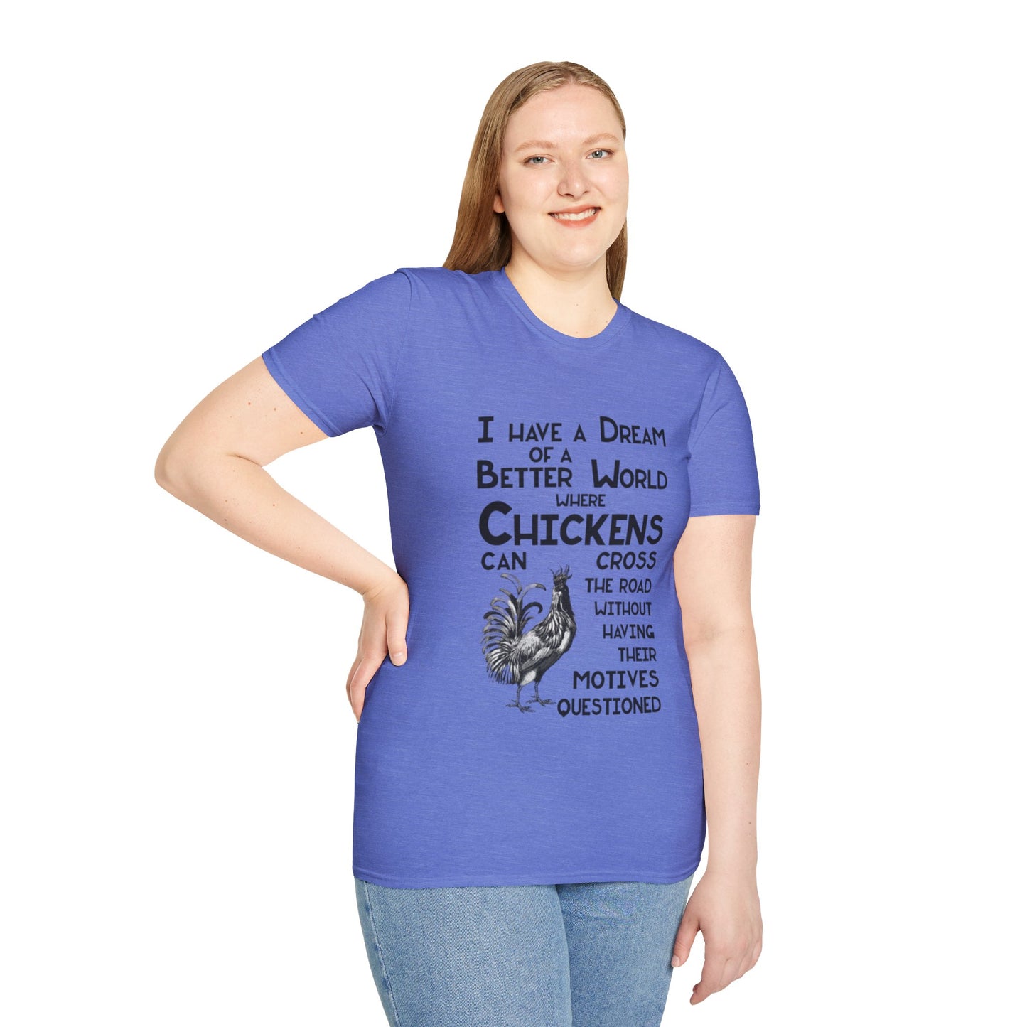 Chicken Crossing the Road - Unisex Softstyle T-Shirt