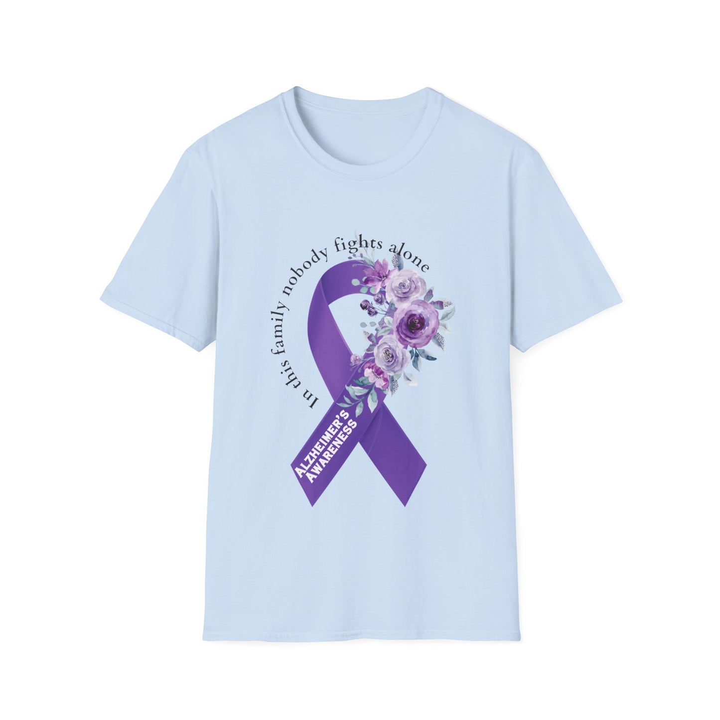 Nobody fights alone Alzheimer's Awareness - Unisex Softstyle T-Shirt