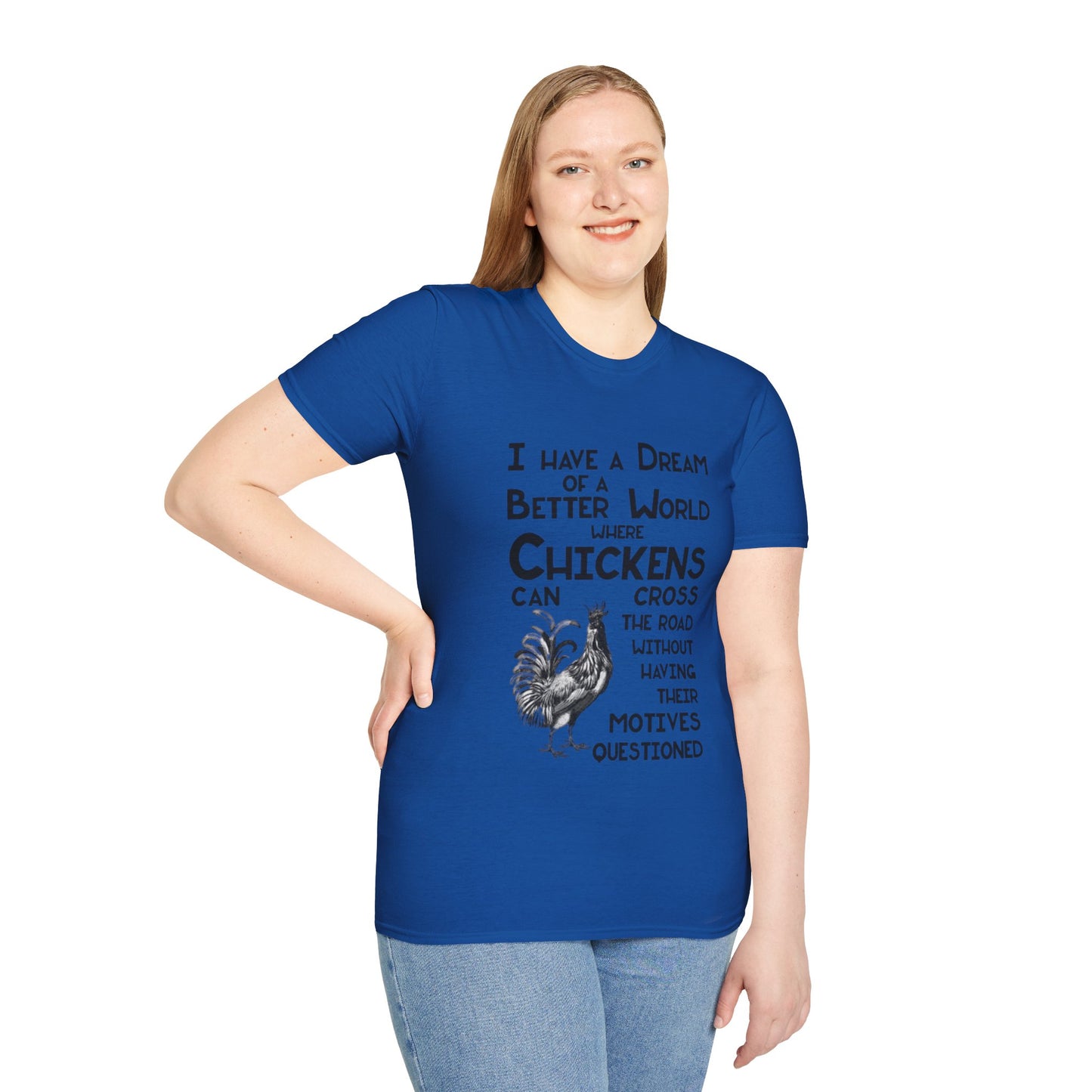 Chicken Crossing the Road - Unisex Softstyle T-Shirt