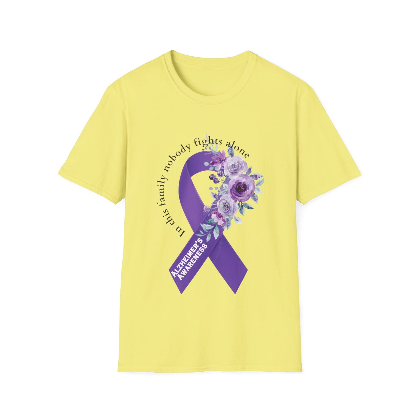 Nobody fights alone Alzheimer's Awareness - Unisex Softstyle T-Shirt