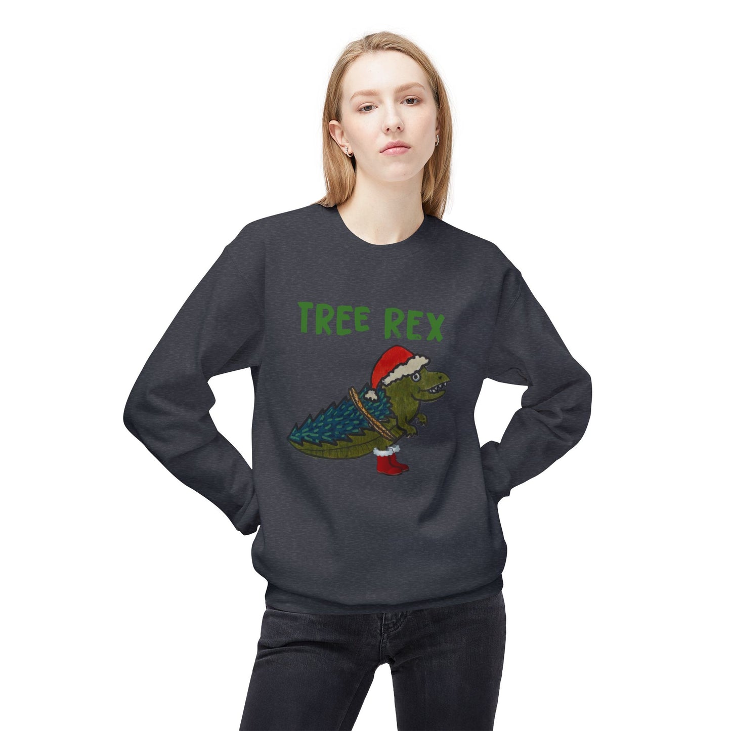 Tree Rex - Unisex Midweight Softstyle Fleece Crewneck Sweatshirt