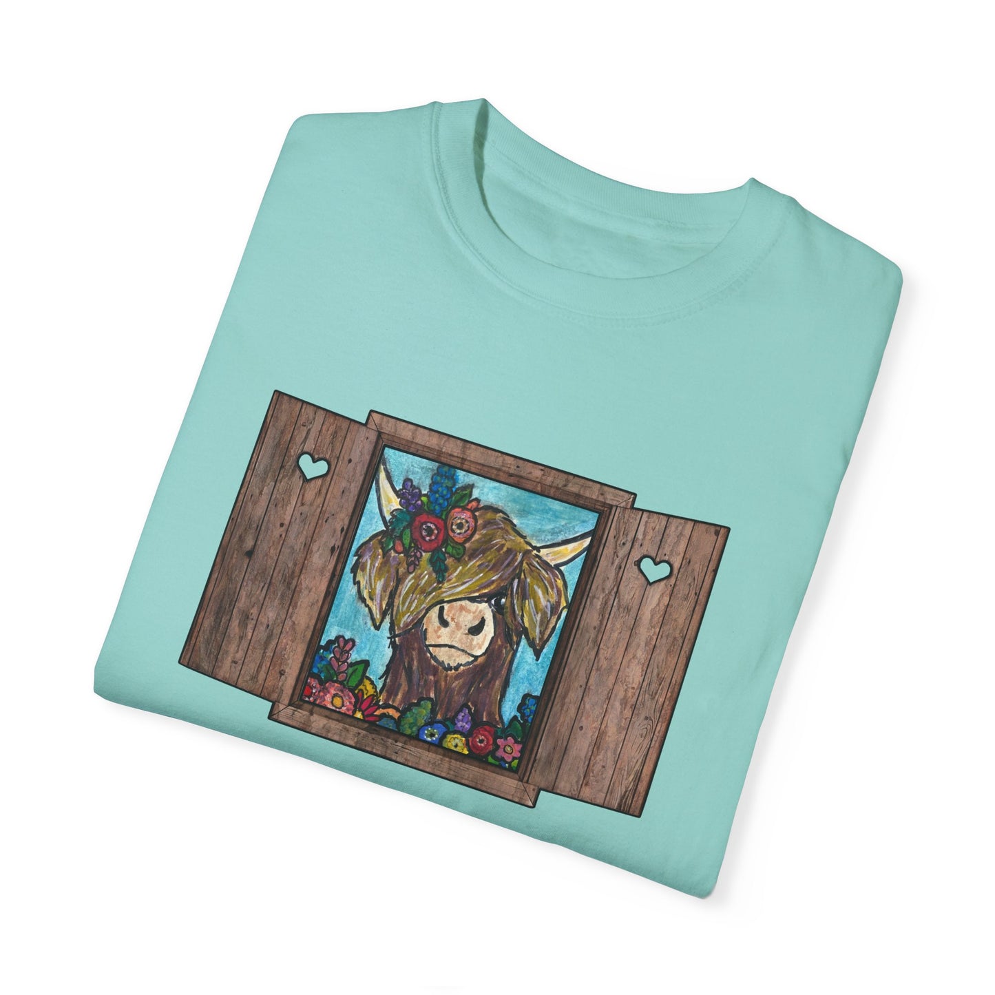 Whimsical Cow Illustration T-Shirt | Unisex Garment-Dyed Tee