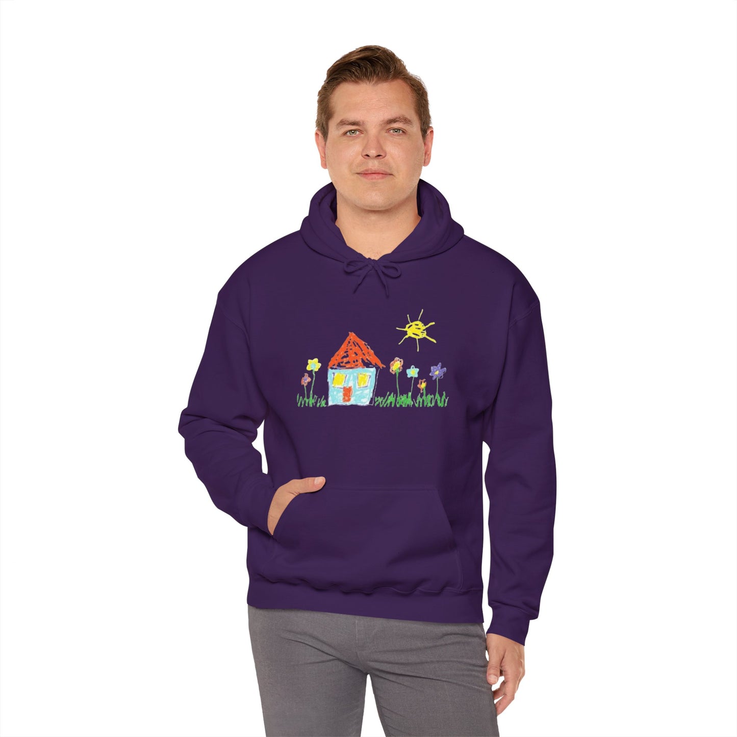 Your Childs Art on a Shirt - Adult Unisex Heavy Blend™ Hooded Sweatshirt