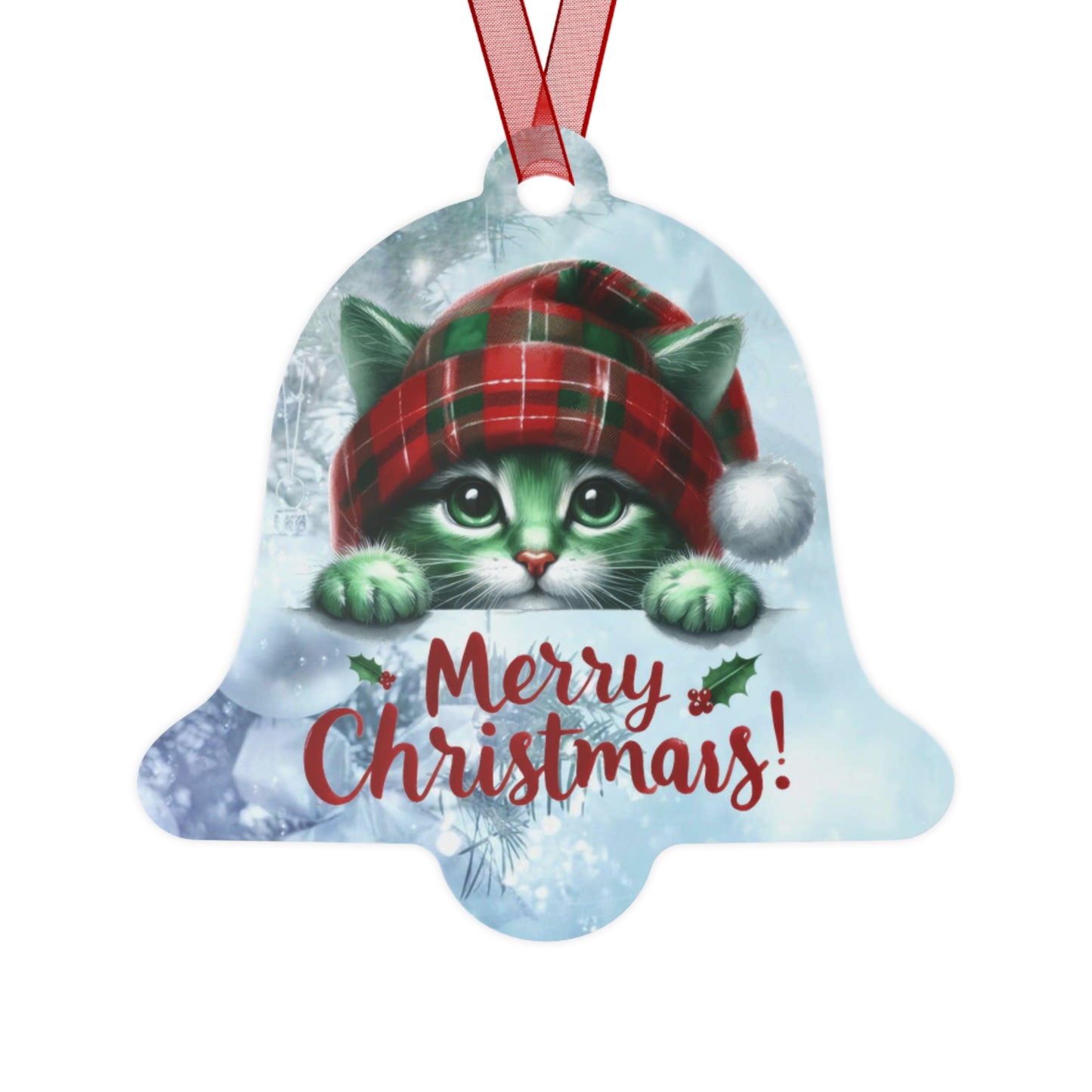 Merry Christmas Kitty - Metal Ornaments