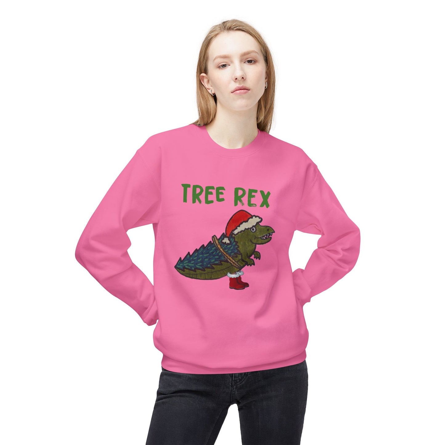 Tree Rex - Unisex Midweight Softstyle Fleece Crewneck Sweatshirt