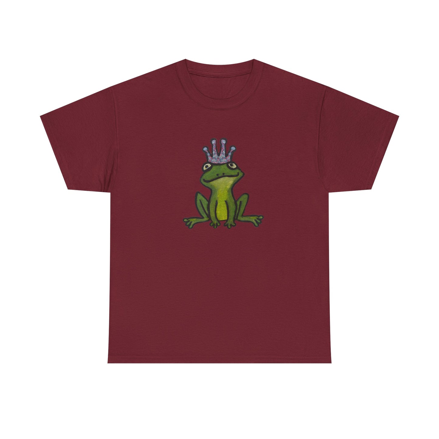 Crowned Frog Unisex Heavy Cotton Tee - Fun & Quirky Graphic T-Shirt