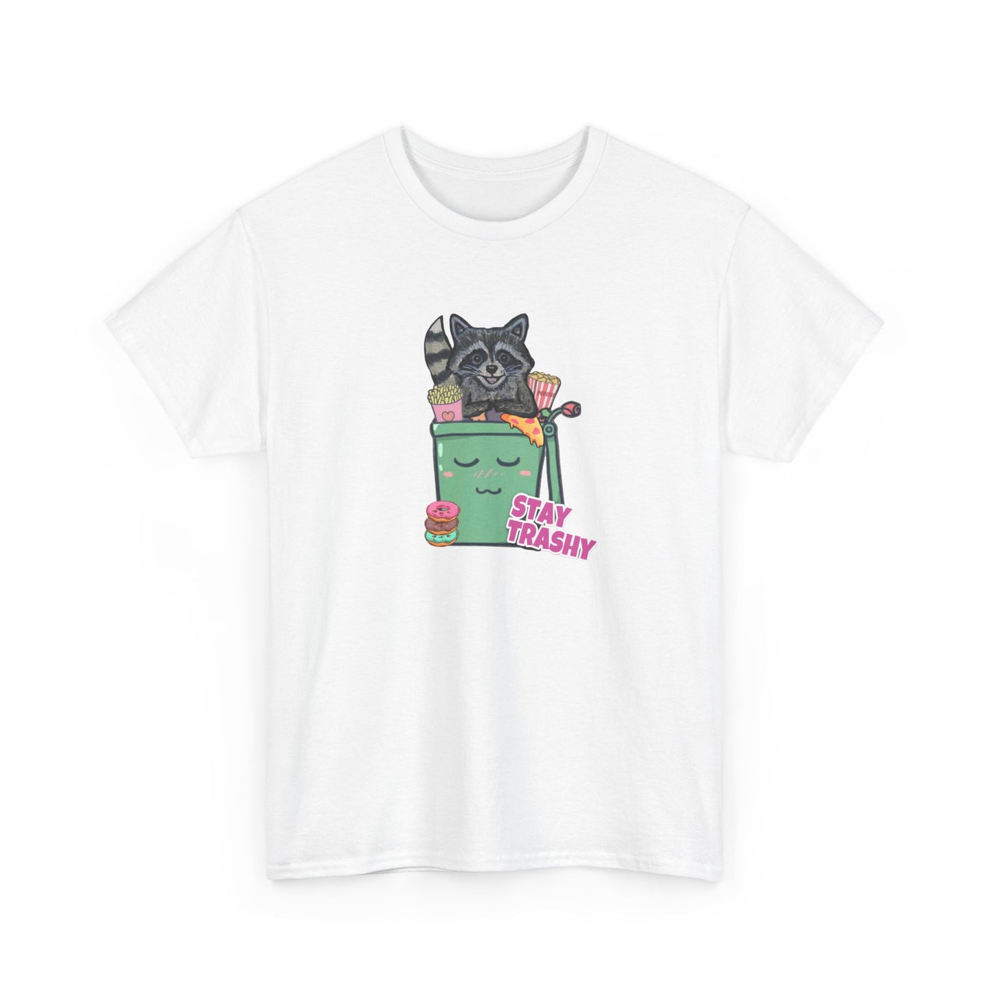 Stay Trashy Unisex Heavy Cotton Tee - Fun Graphic T-Shirt for Animal Lovers