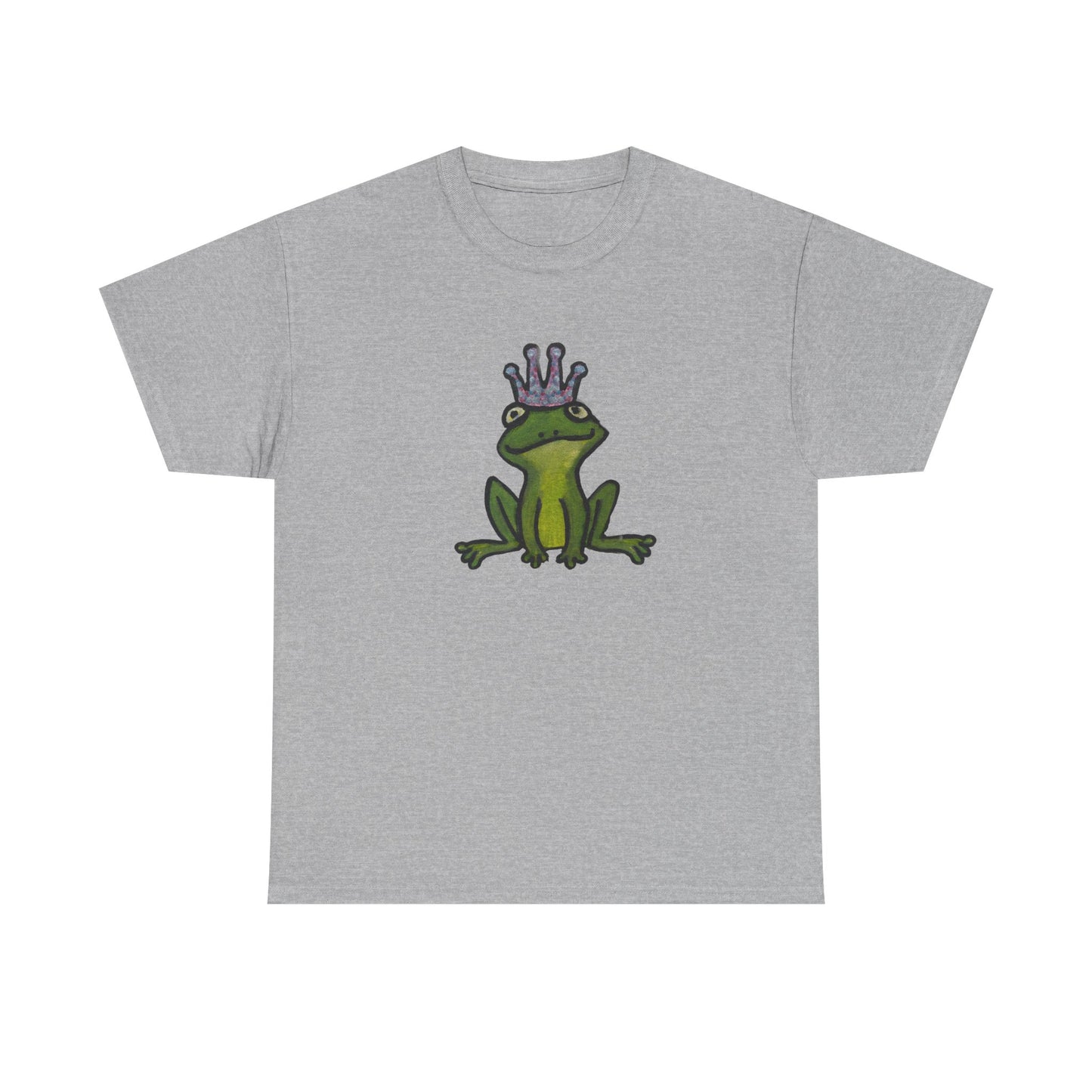 Crowned Frog Unisex Heavy Cotton Tee - Fun & Quirky Graphic T-Shirt