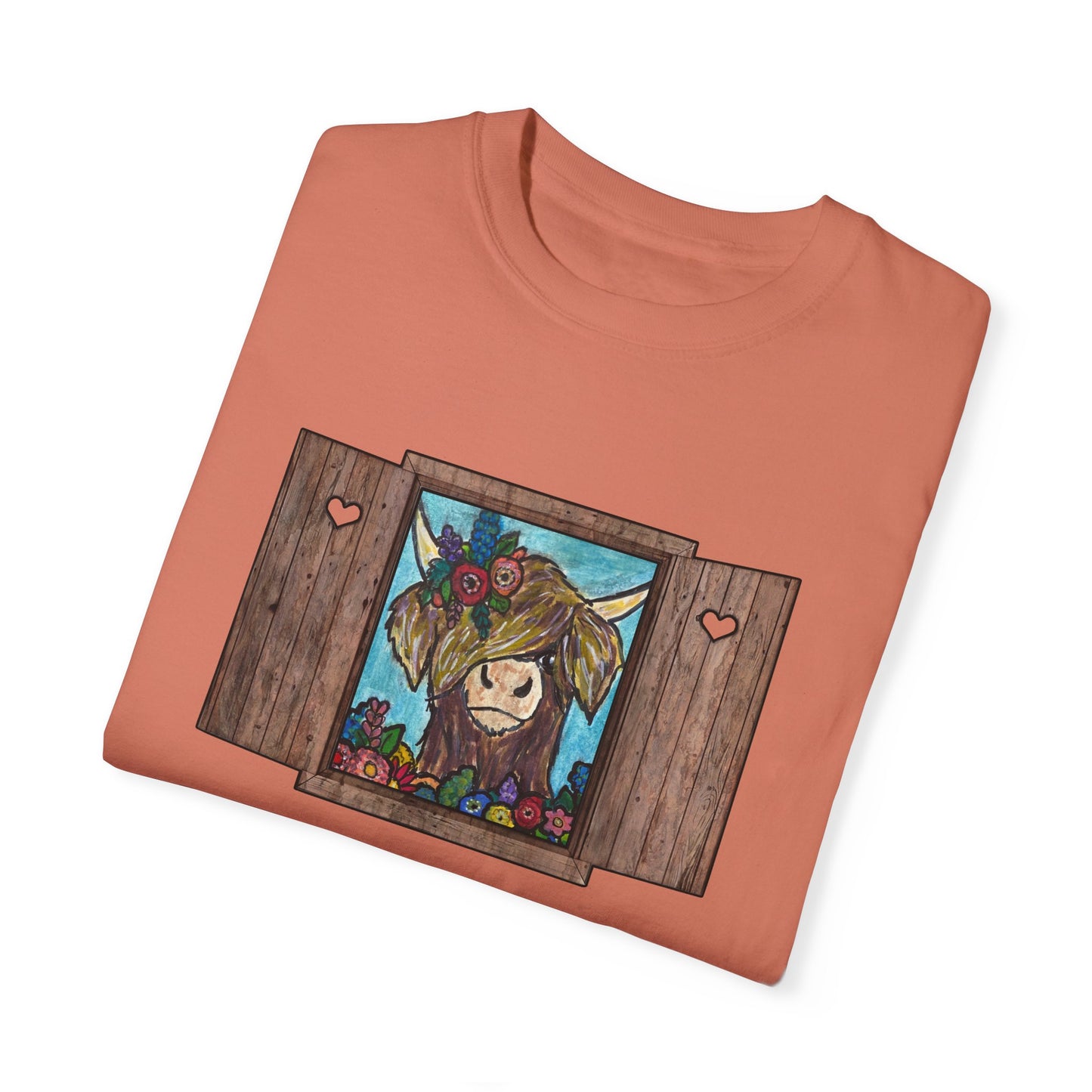 Whimsical Cow Illustration T-Shirt | Unisex Garment-Dyed Tee