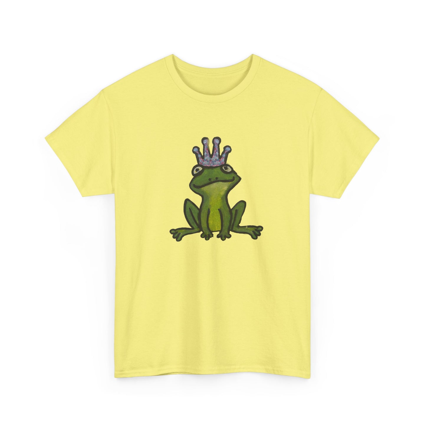 Crowned Frog Unisex Heavy Cotton Tee - Fun & Quirky Graphic T-Shirt