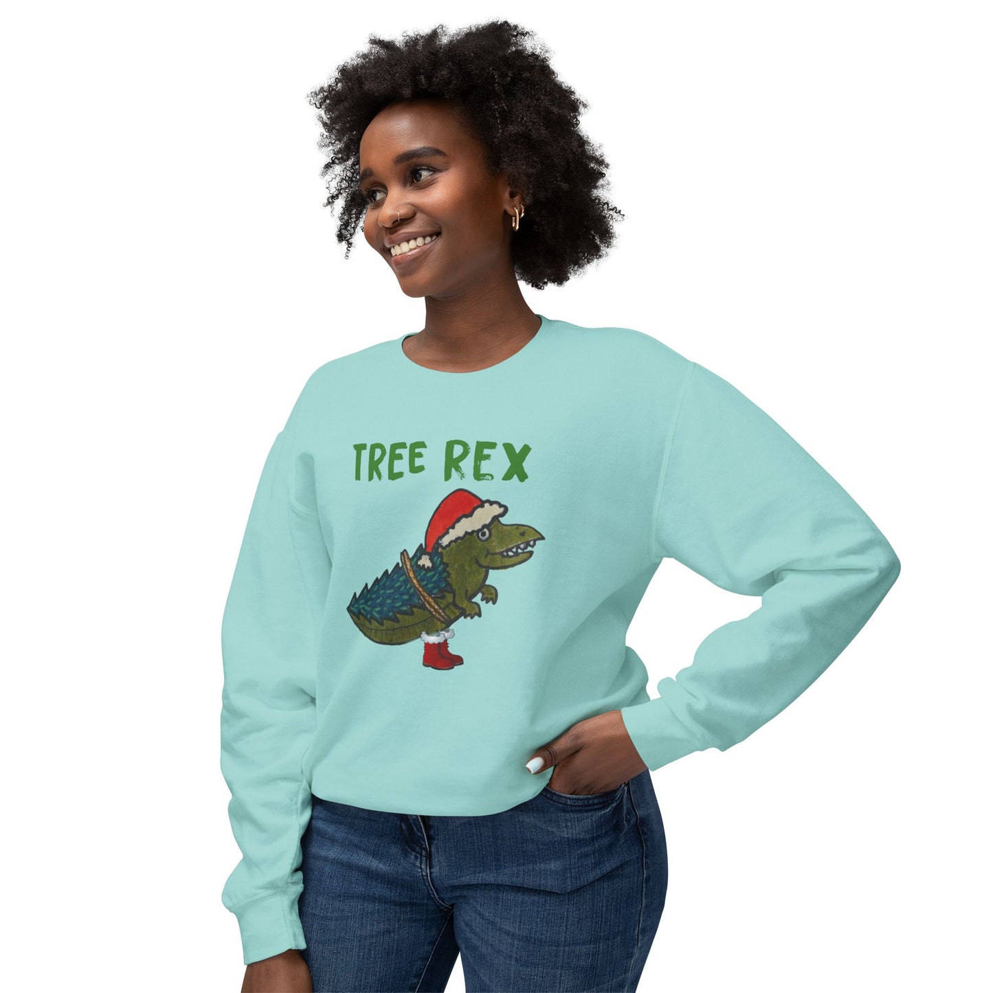 Tree Rex - Unisex Lightweight Crewneck Sweatshirt