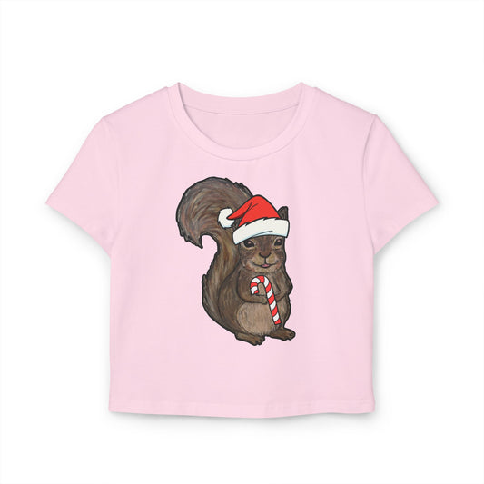 Drunk Squirrel Christmas - Women's Crop Top