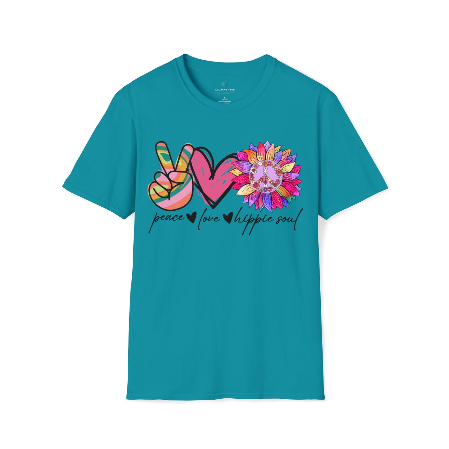 Peace Love Hippie Soul - Unisex Softstyle T-Shirt