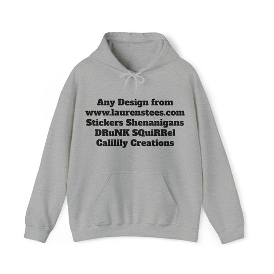 Custom or Any Design on Site Hoodie (One side only design) - Unisex Heavy Blend™ Hooded Sweatshirt