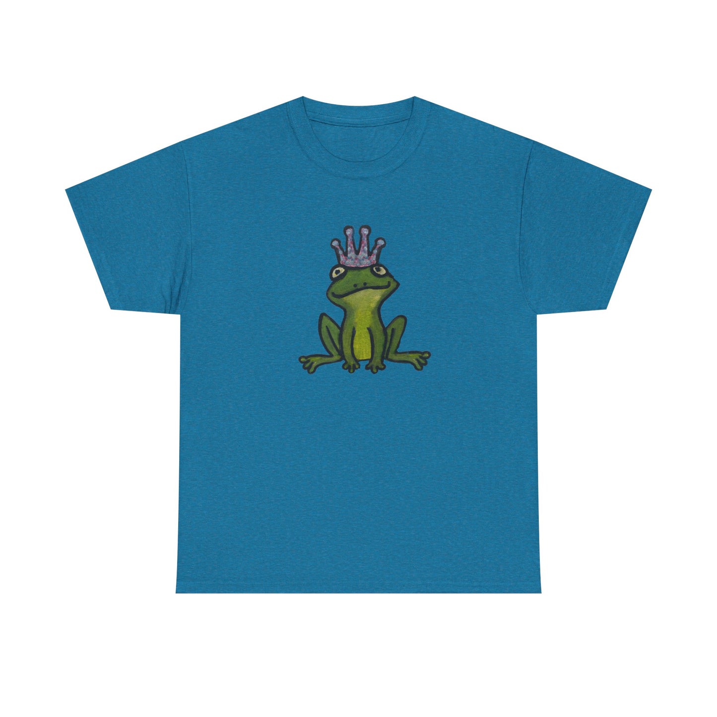 Crowned Frog Unisex Heavy Cotton Tee - Fun & Quirky Graphic T-Shirt