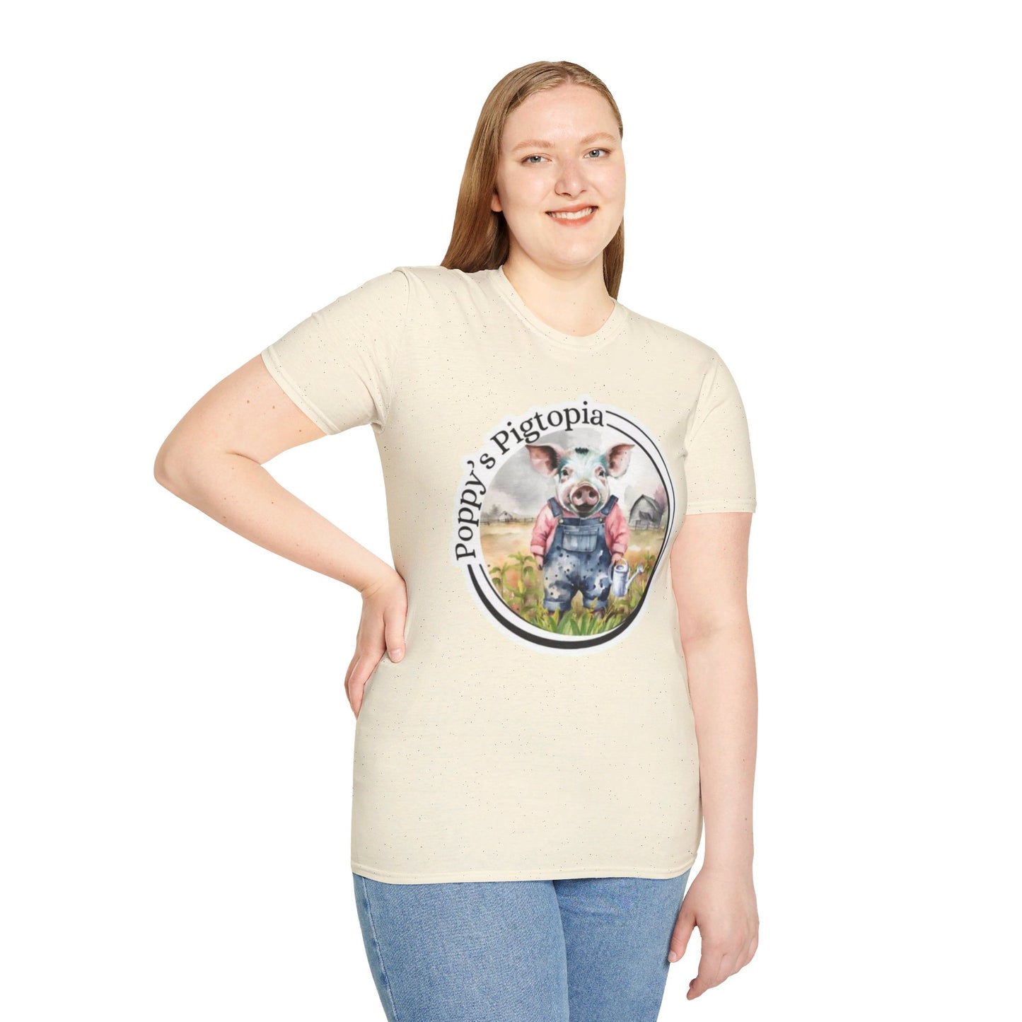 Poppy’s Pigtopia - Unisex Softstyle T-Shirt