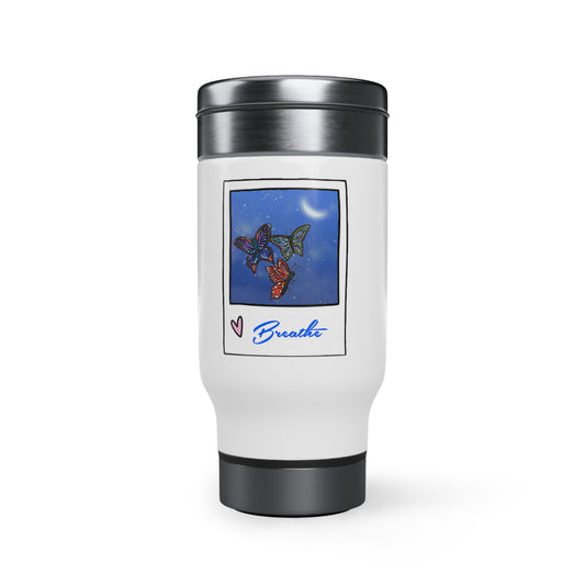 Breathe - Stainless Steel Travel Mug with Handle, 14oz