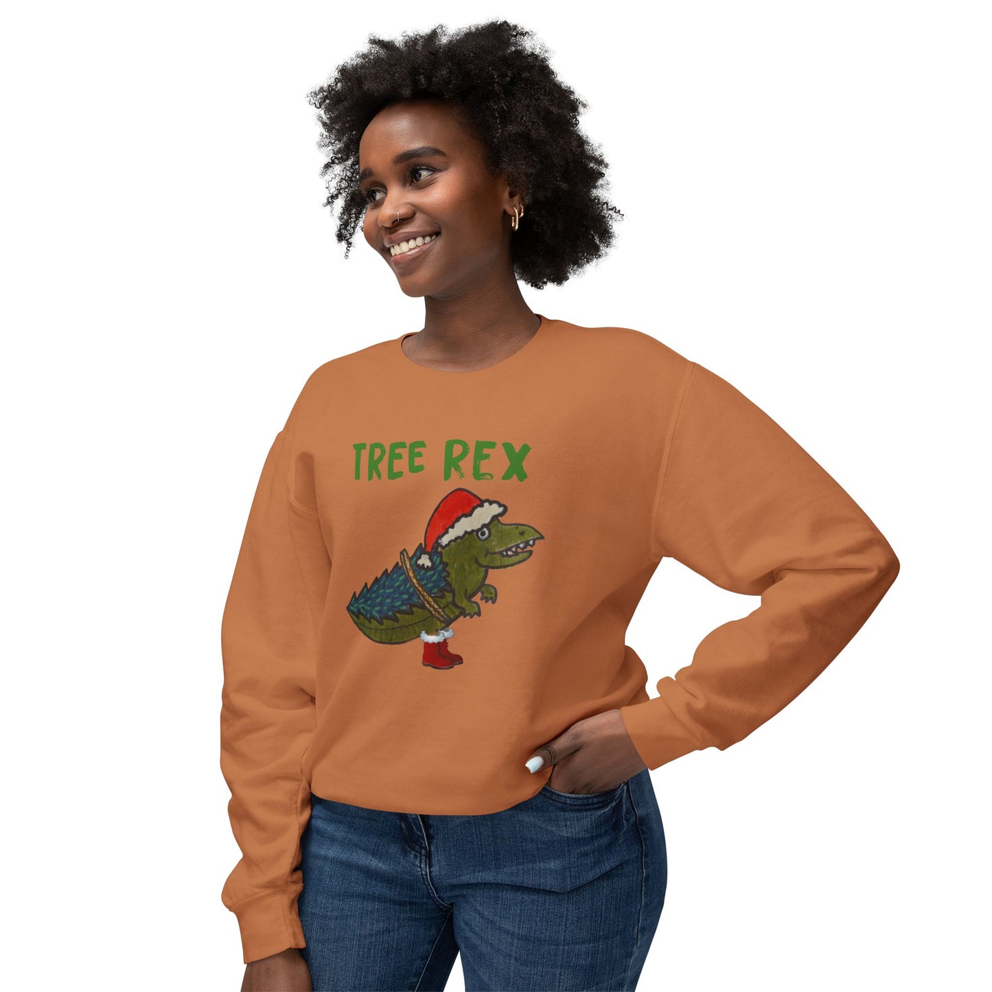 Tree Rex - Unisex Lightweight Crewneck Sweatshirt