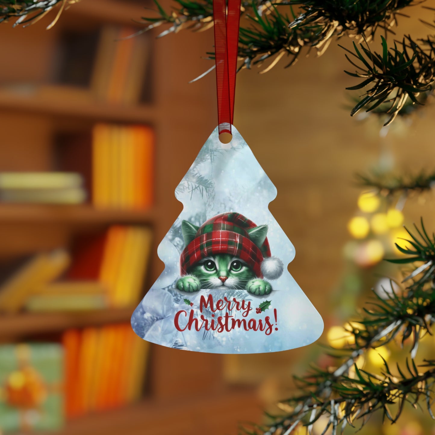 Merry Christmas Kitty - Metal Ornaments