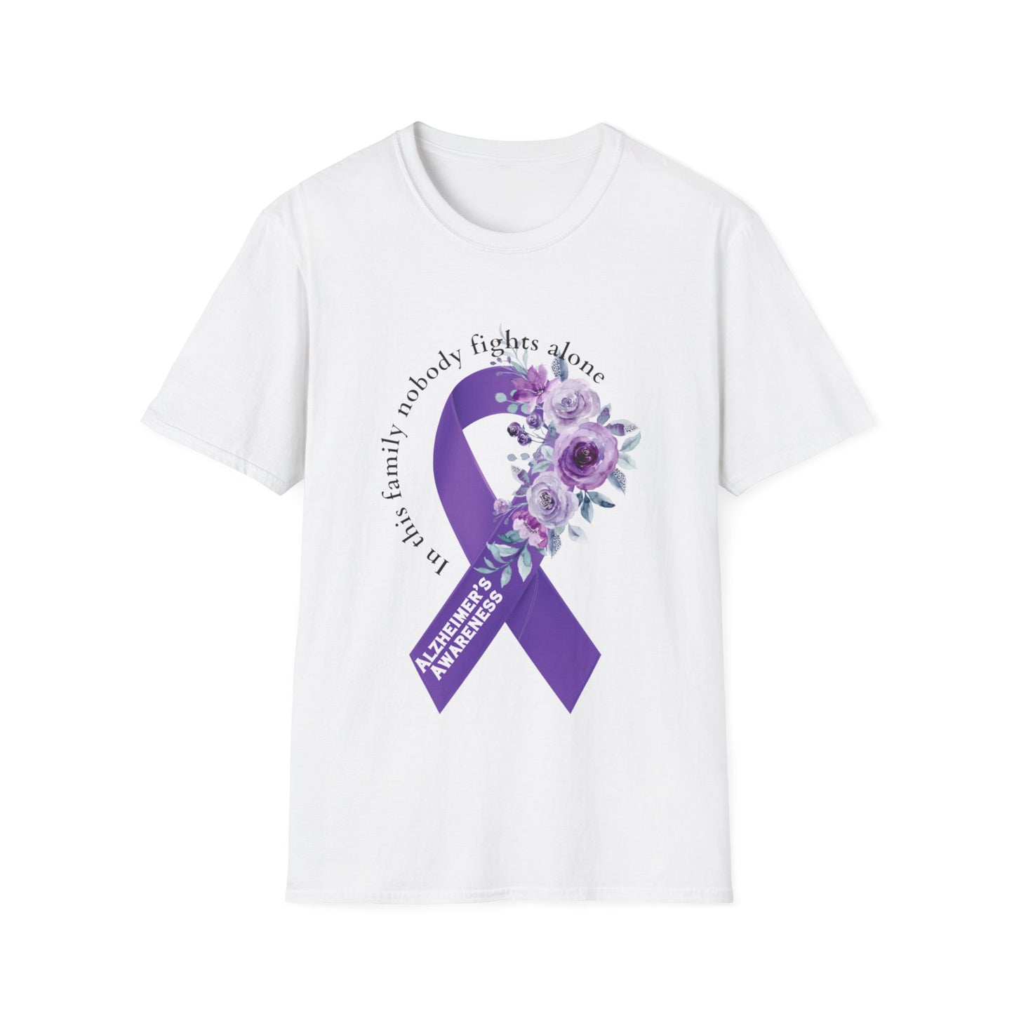 Nobody fights alone Alzheimer's Awareness - Unisex Softstyle T-Shirt