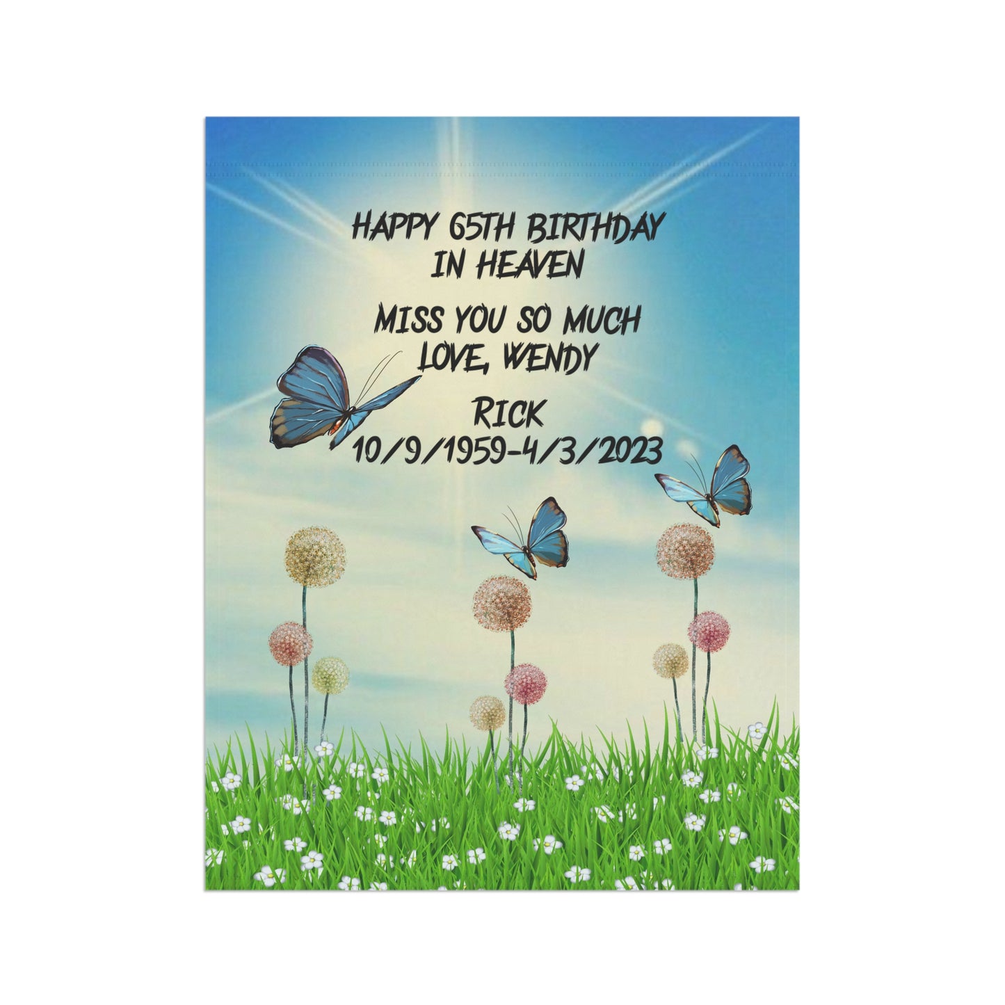 Happy Birthday in Heaven - Garden & House Banner