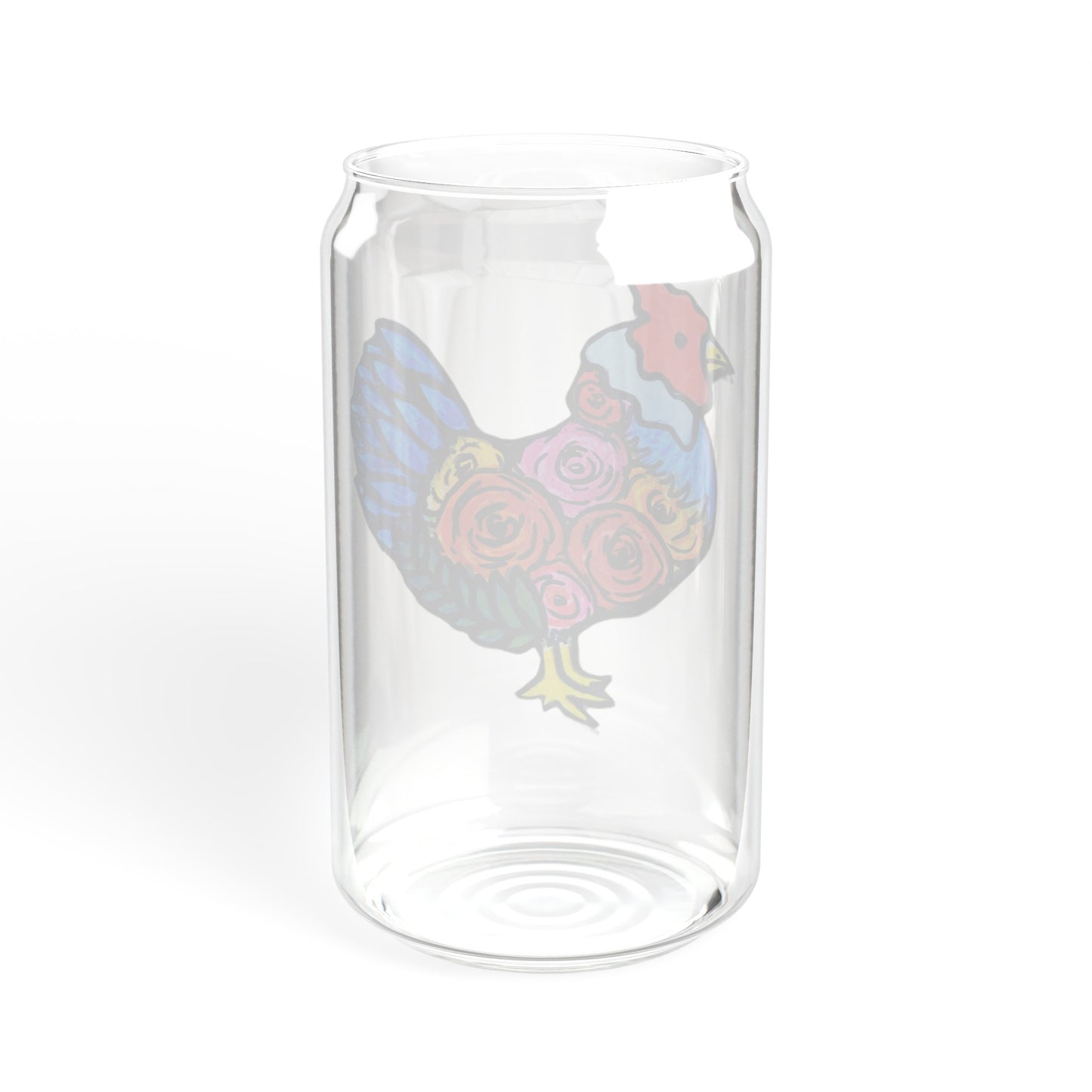 Flowery Chicken - Sipper Glass, 16oz