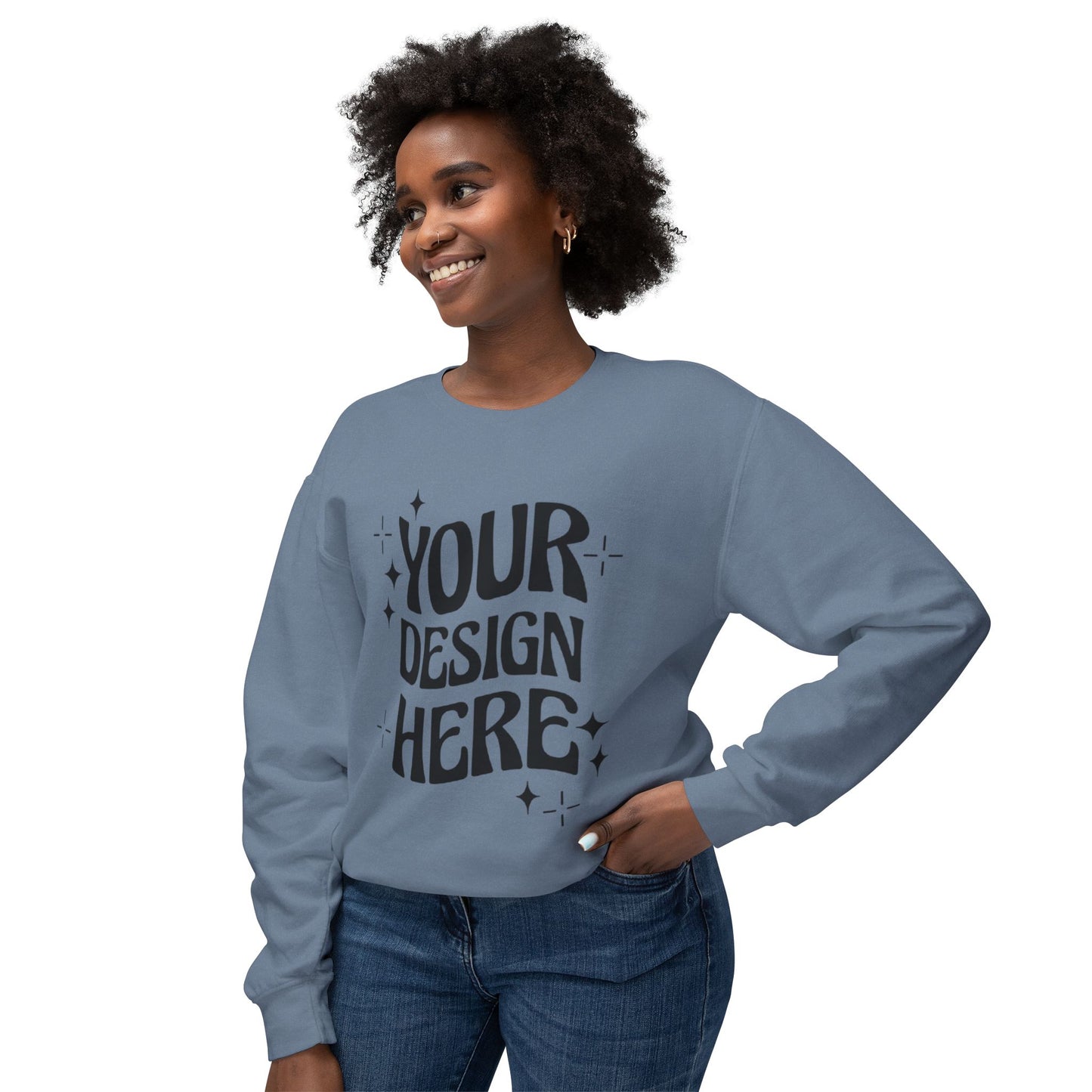 Custom - Unisex Lightweight Crewneck Sweatshirt