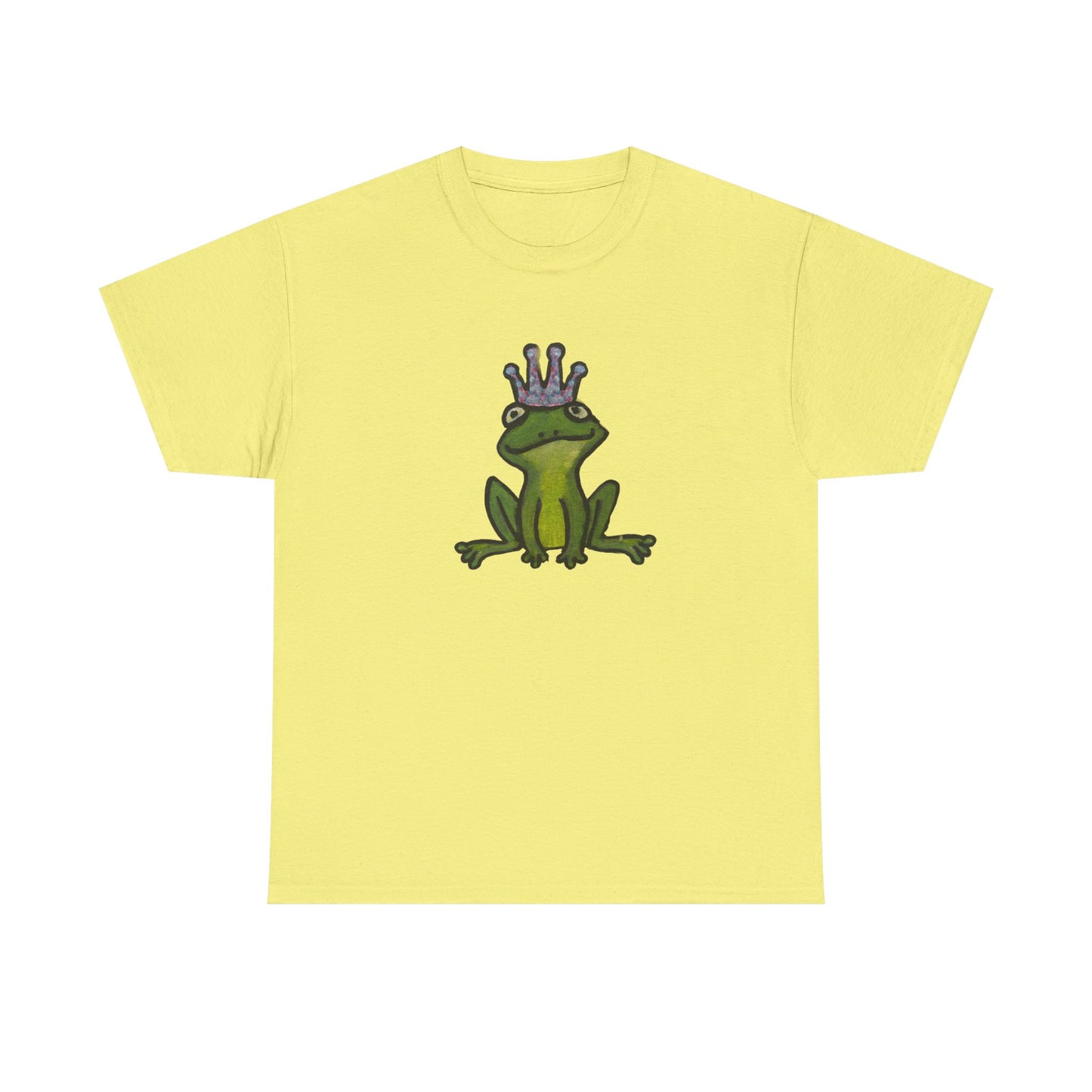 Crowned Frog Unisex Heavy Cotton Tee - Fun & Quirky Graphic T-Shirt