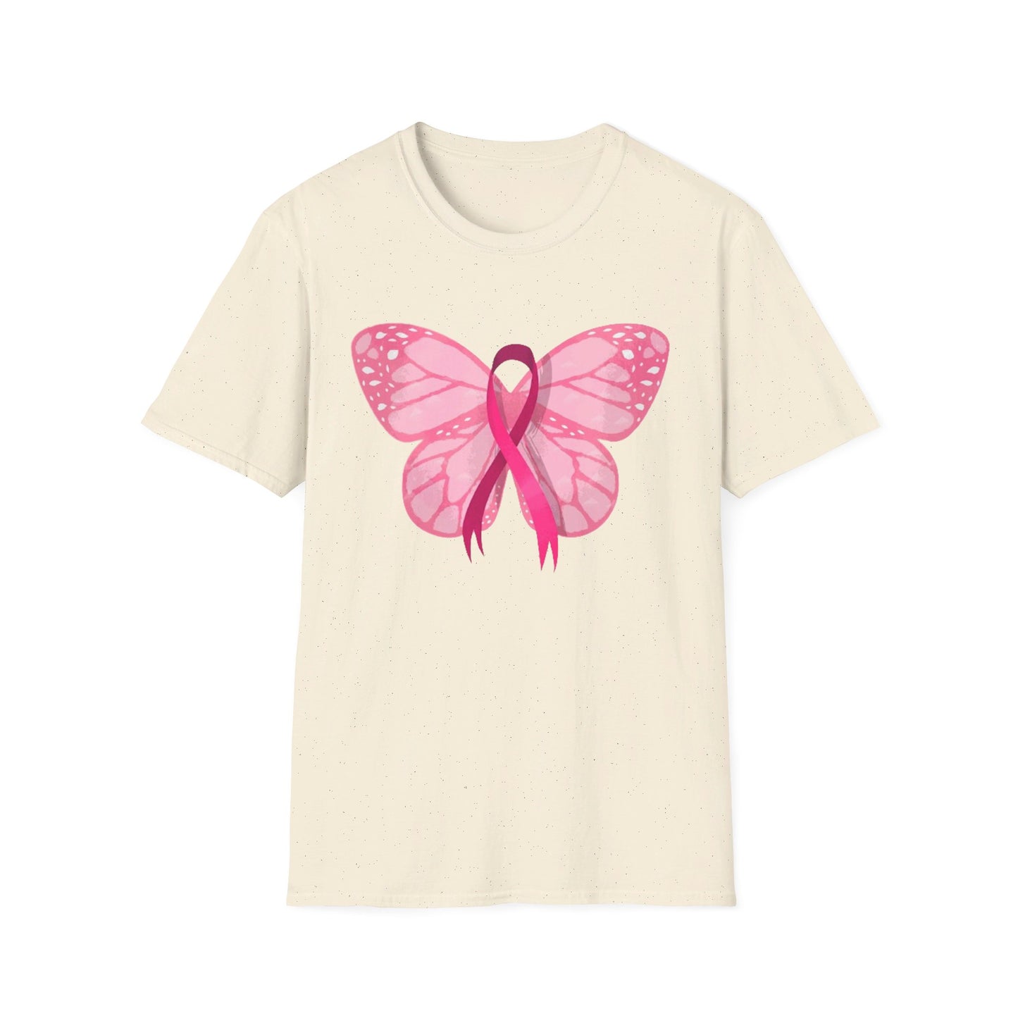 Breast Cancer Butterfly - Unisex Softstyle T-Shirt